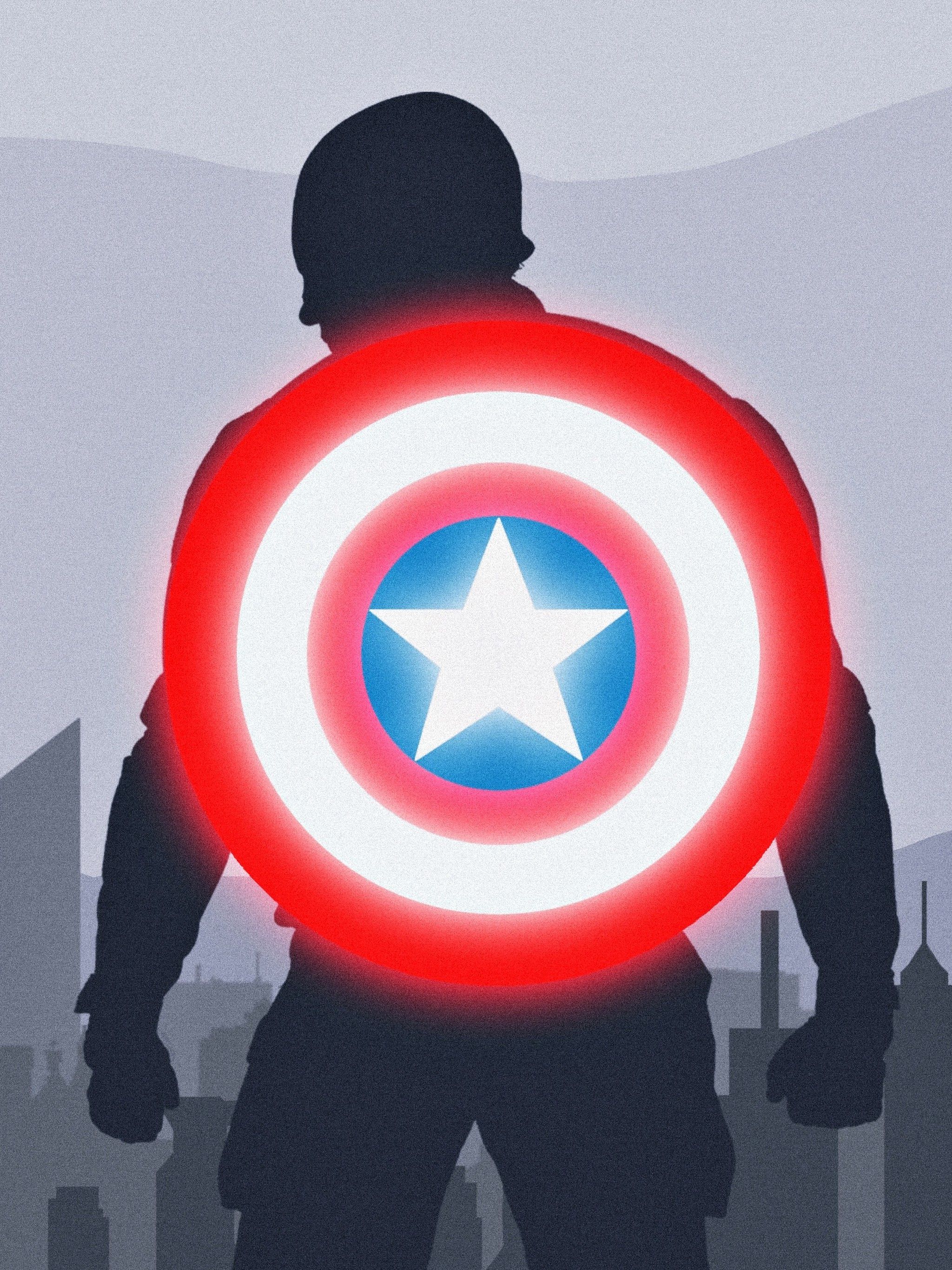Captain America Shield Minimalist 4K Wallpaper