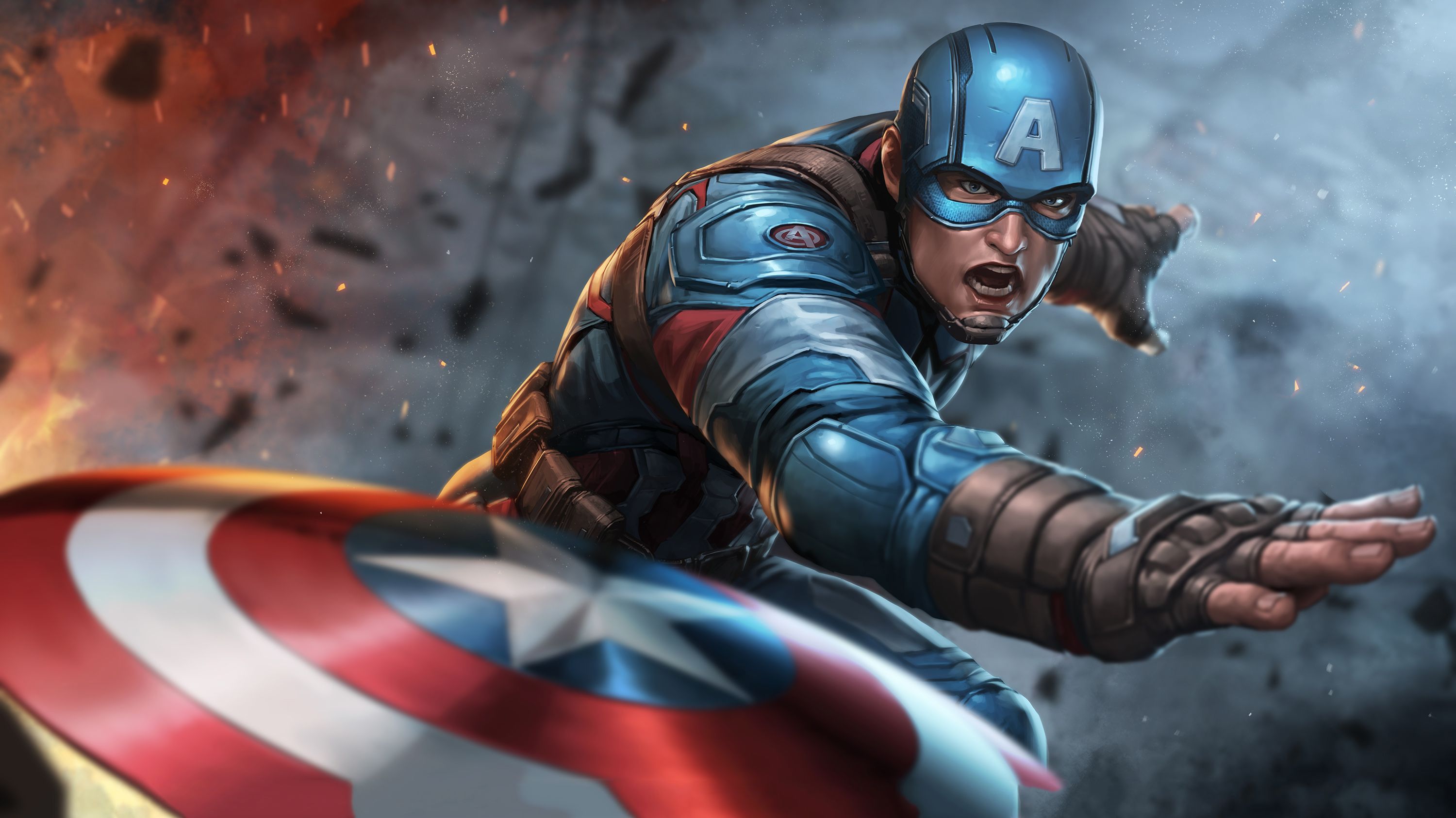 Captain America Throwing Shield, HD Superheroes, 4k Wallpaper