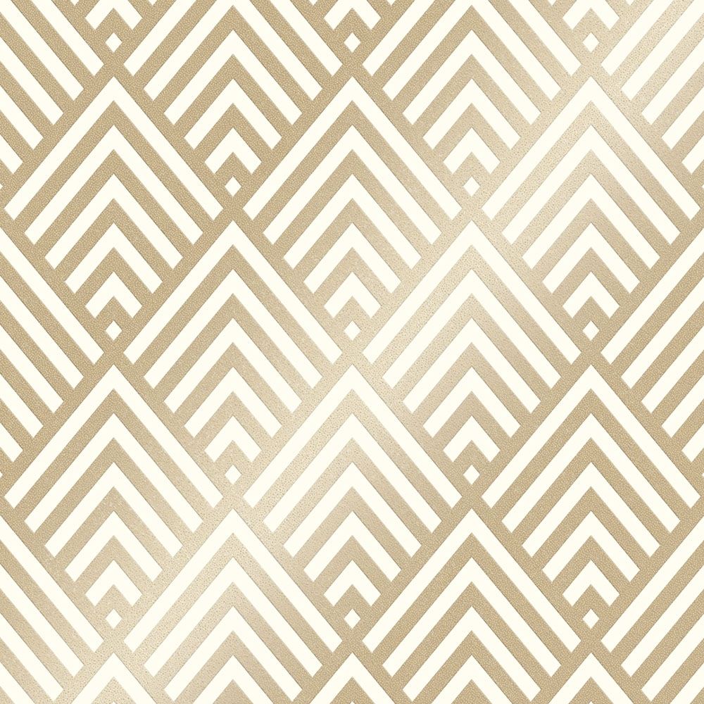 Henderson Interiors Shard Glitter Geometric Wallpaper White Gold