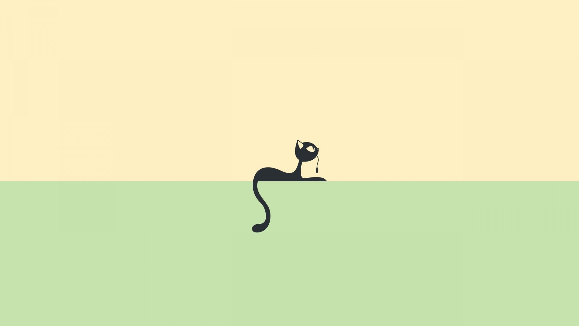 Wallpaper cat, minimalism, vector, wire. Arte