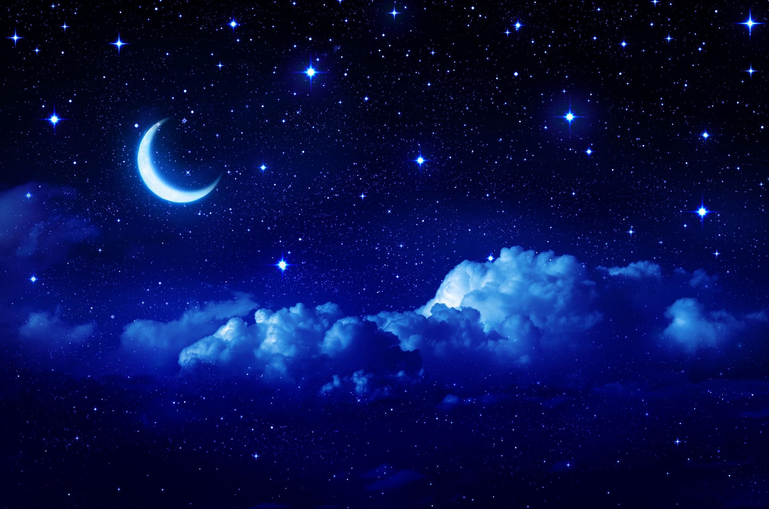 Blue Moon and Star Wallpaper Free Blue Moon and Star Background