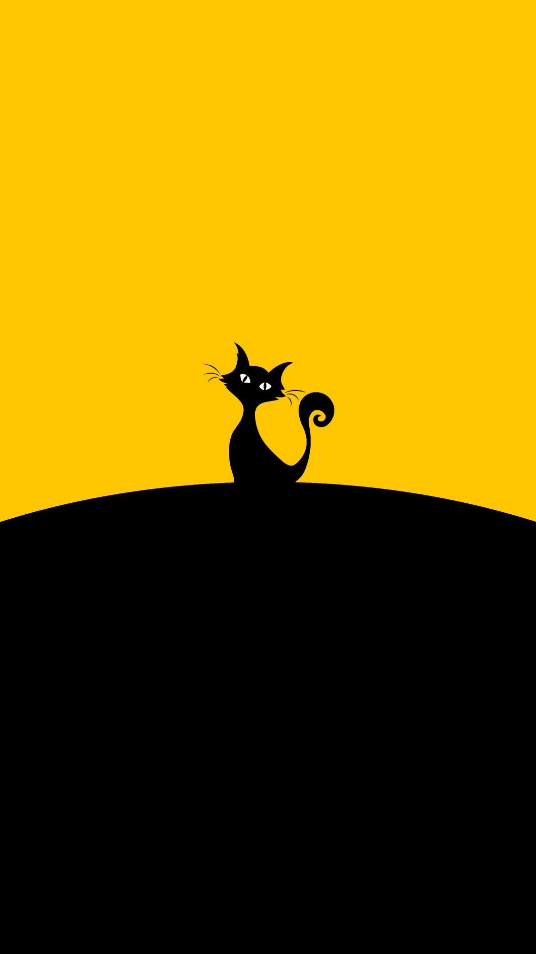 Minimal, cat, silhouette, 1080x1920 wallpaper. Cat wallpaper