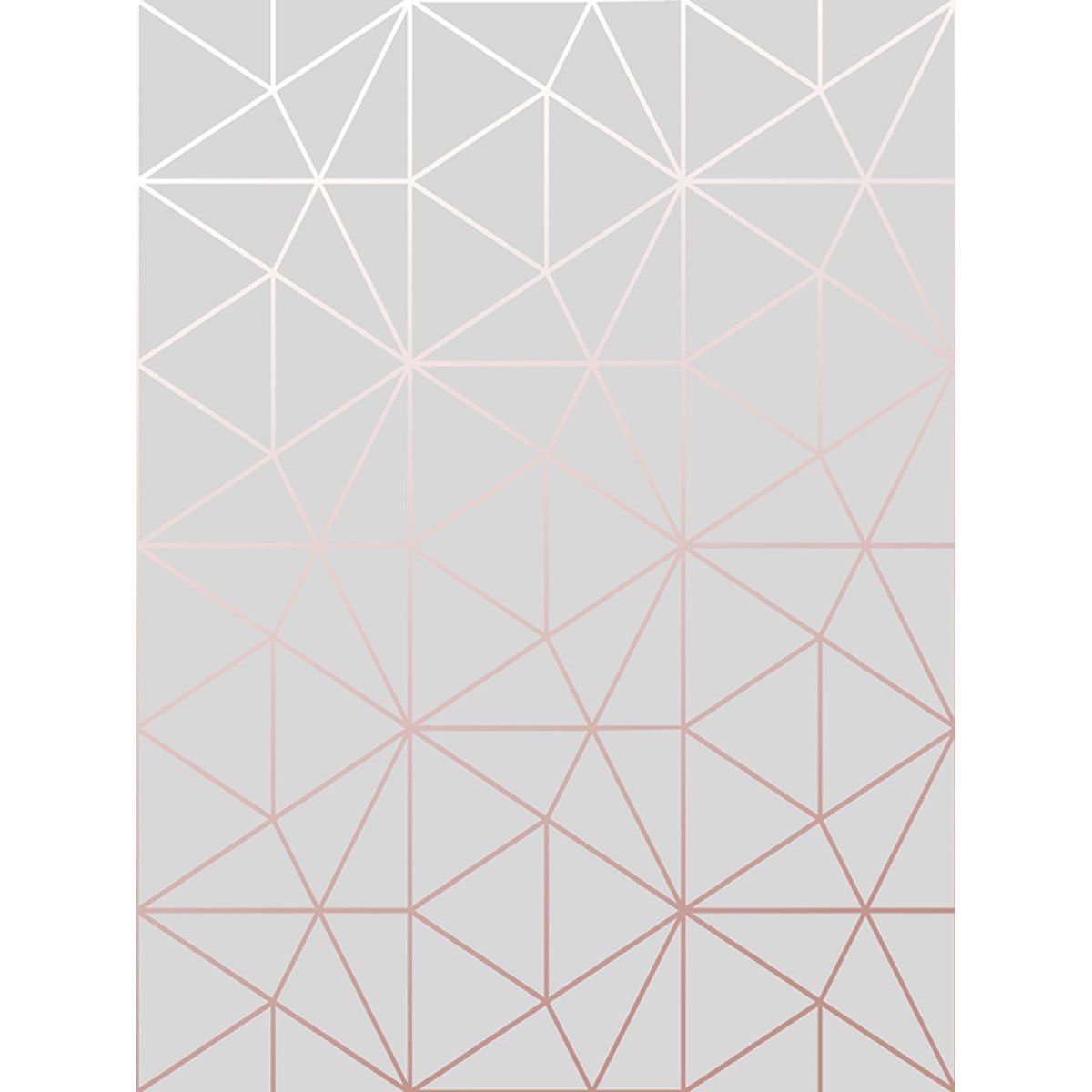Metro Prism Geometric Triangle Wallpaper Grey and Rose Gold WOW009