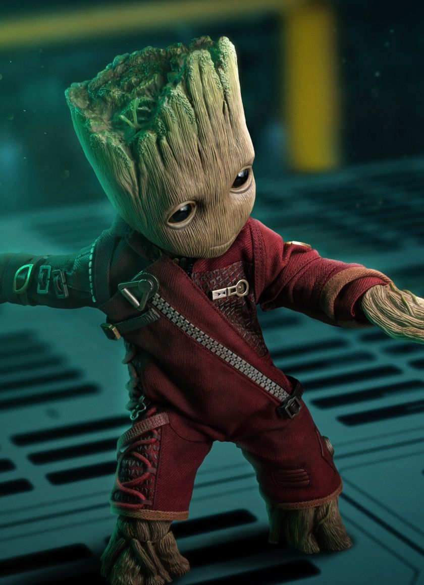 Download Baby groot, guardians of the galaxy, marvel, toy art