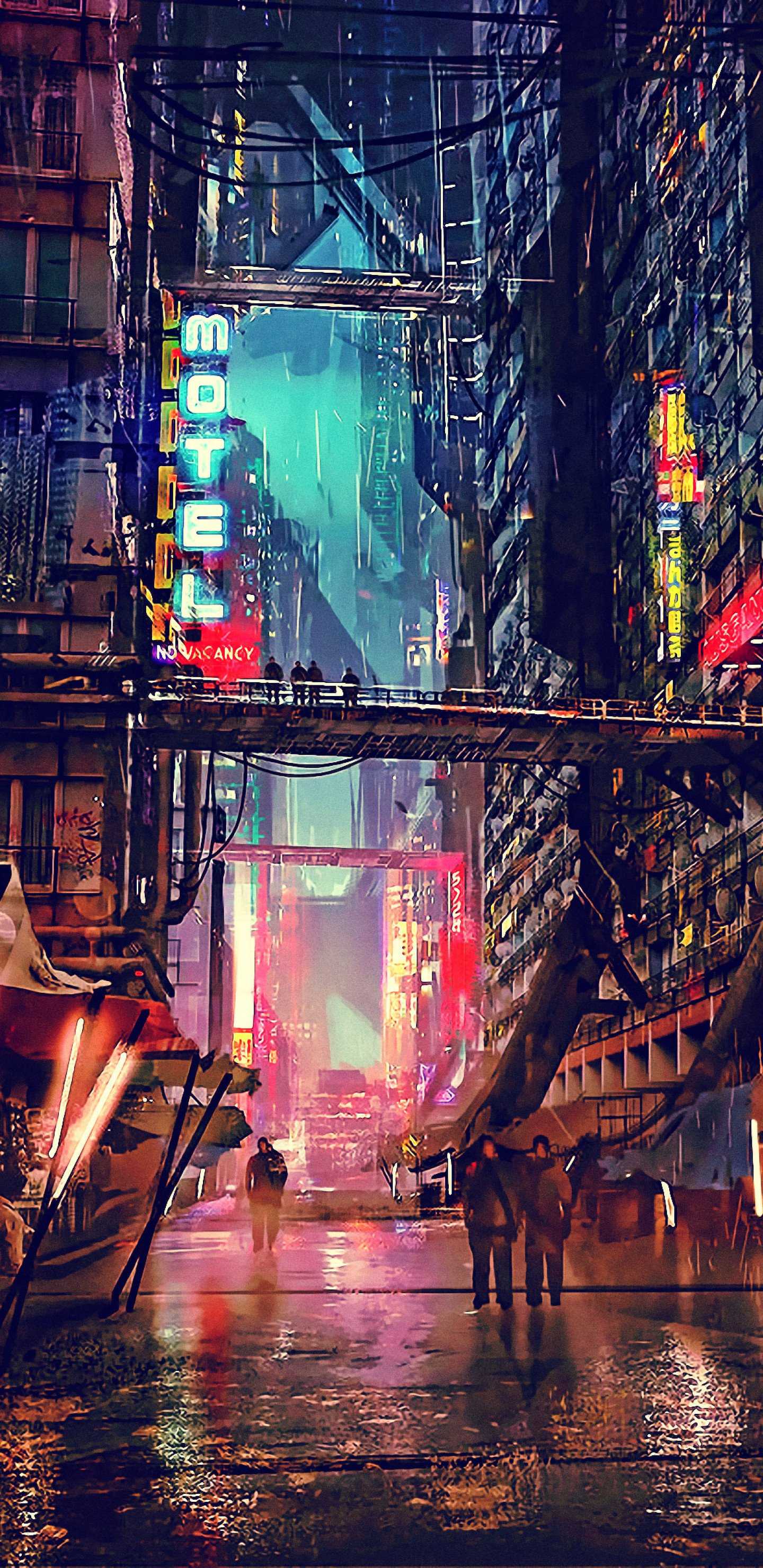 Science Fiction Cyberpunk Futuristic City Digital Art 4K HD