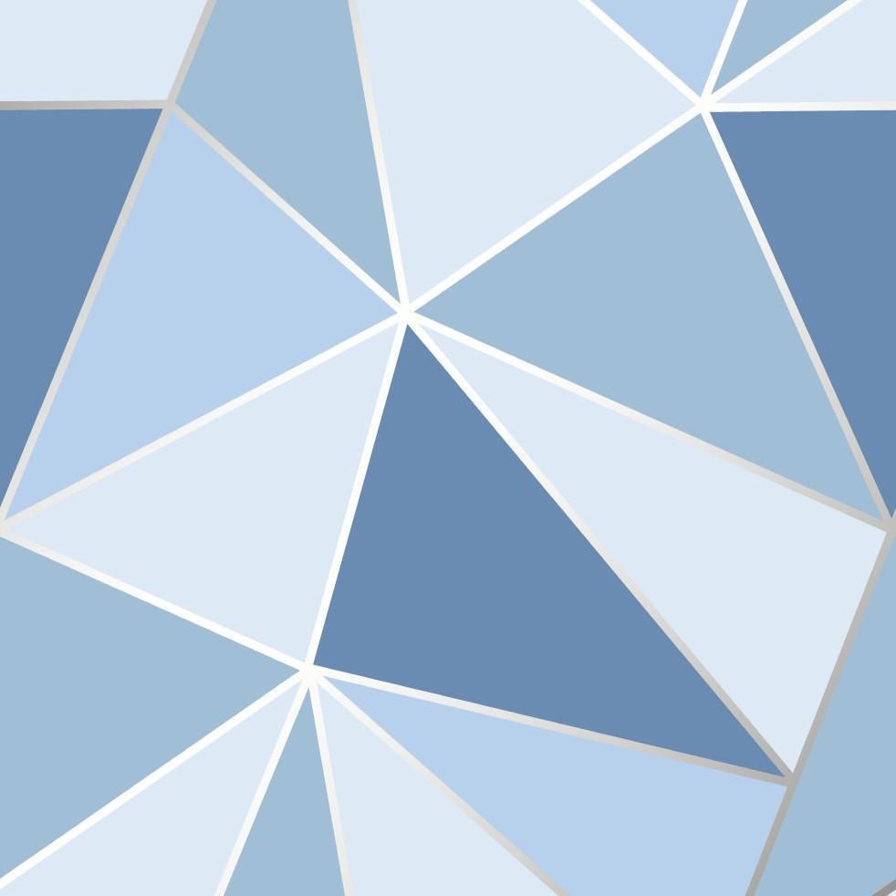 Apex Blue Geometric Triangles Wallpaper by Fine Decor FD41992