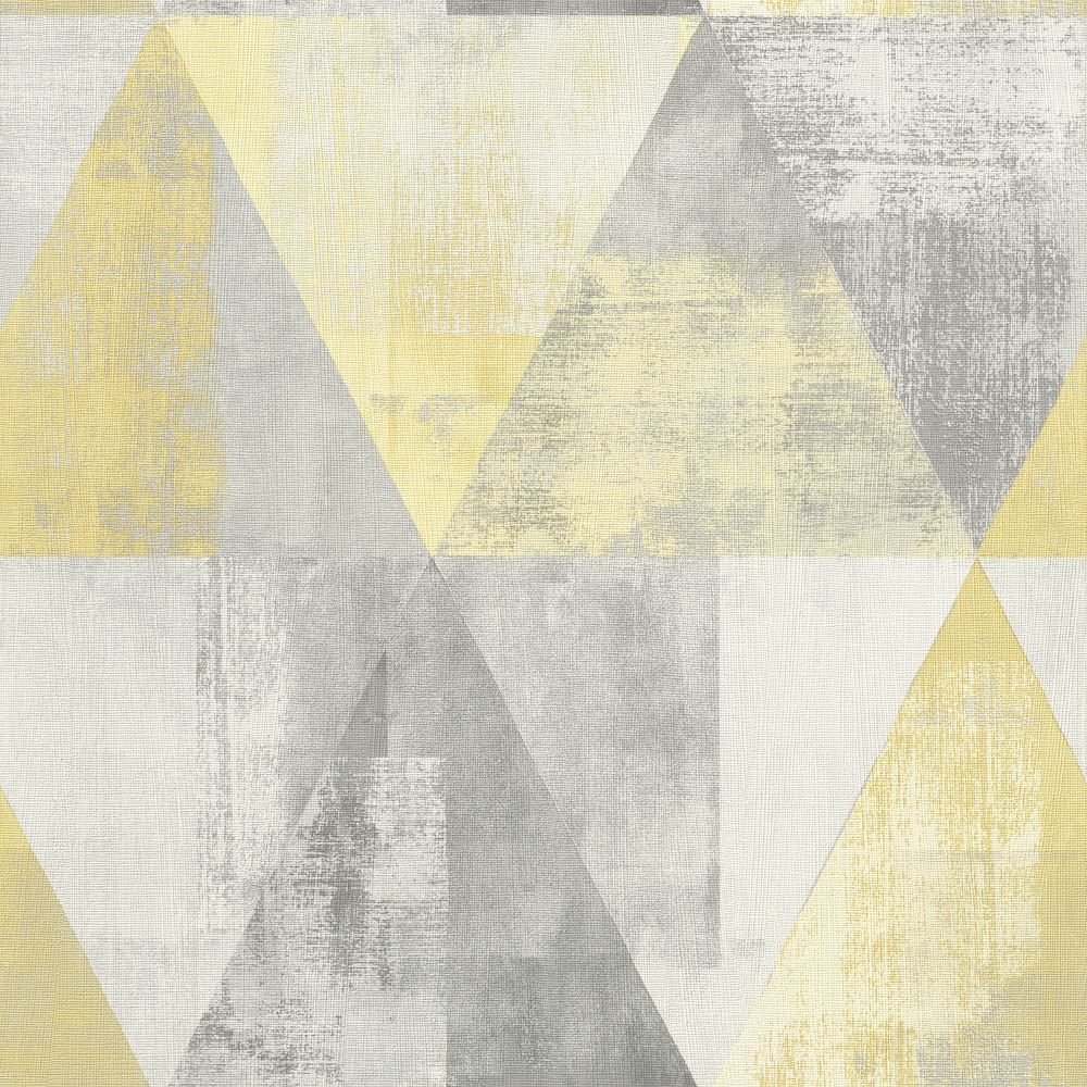Triangle Geometric Vintage Yellow Wallpaper Paste Wall Textured