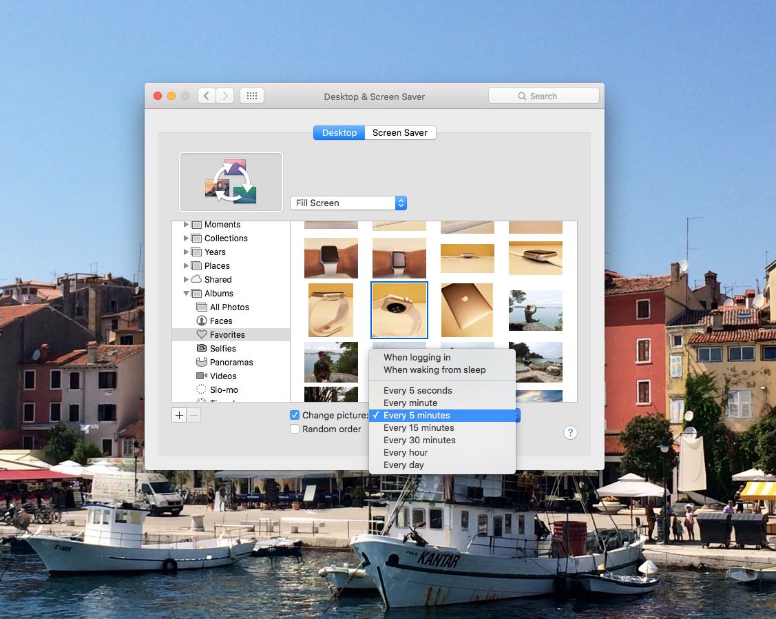 How to use photo albums as desktop wallpaper