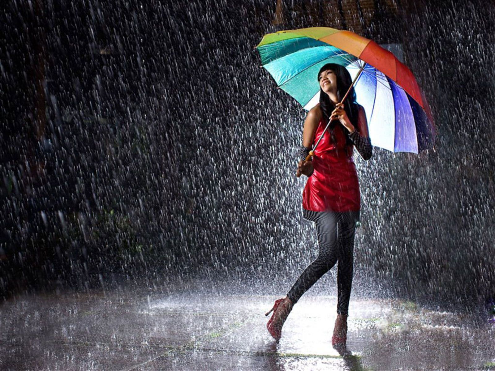 Girl In Rain HD Wallpaper