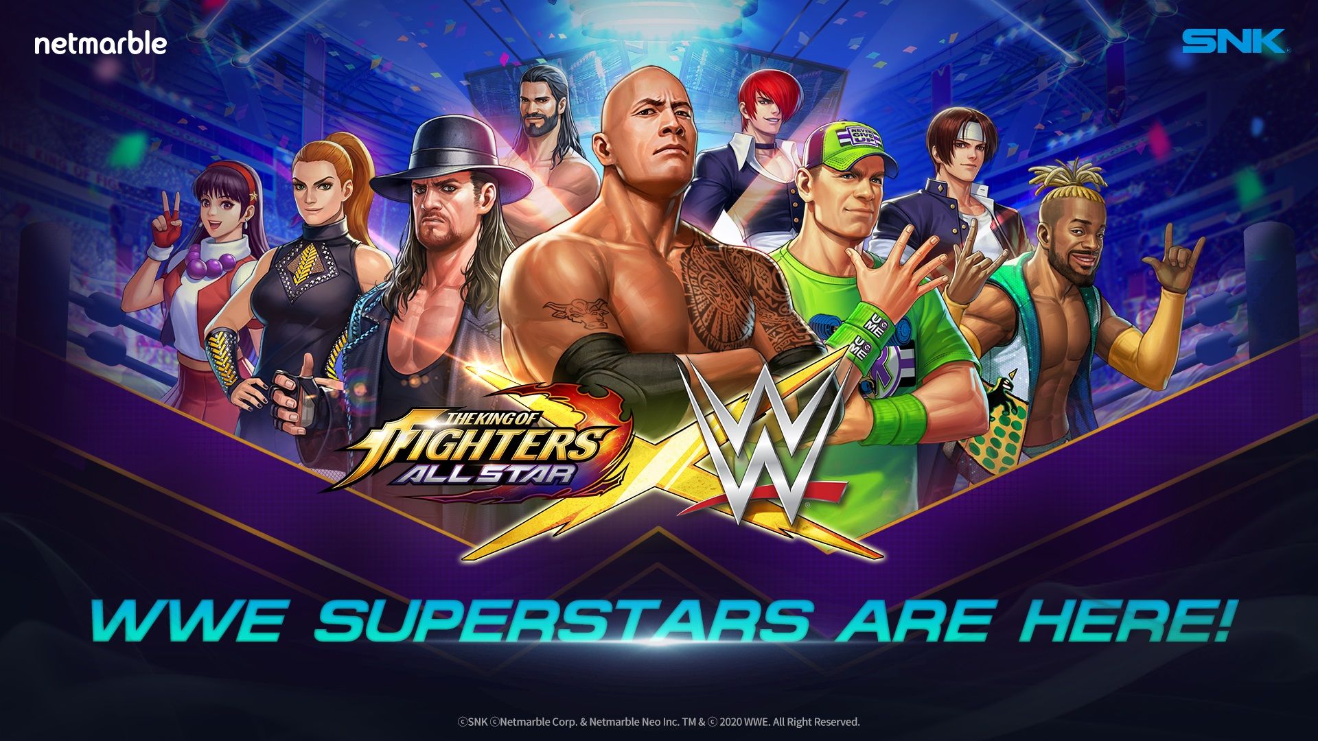 The King of Fighters ALLSTAR enters the ring with WWE Superstars