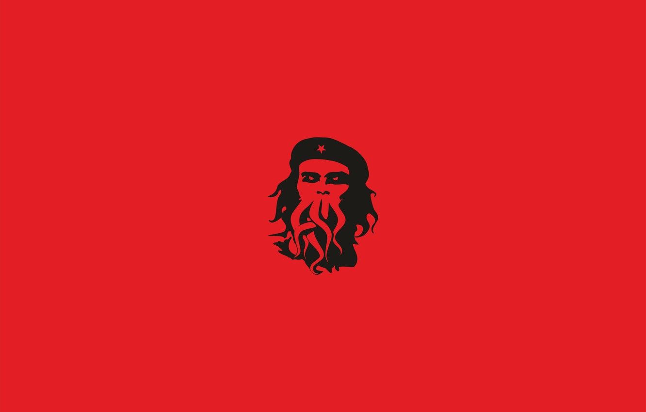 Wallpaper minimal, red, style, creative, che image for desktop