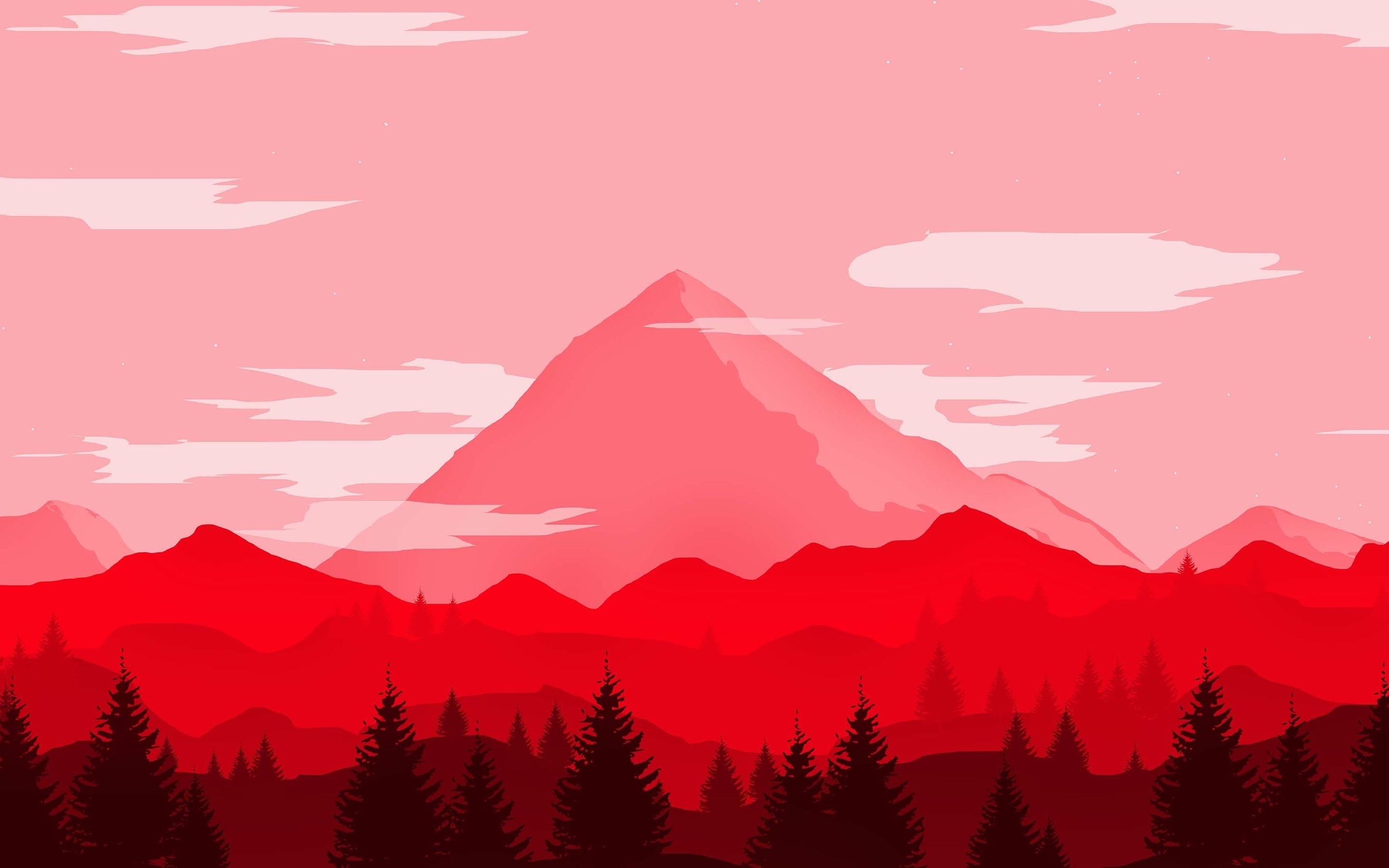Download wallpaper 4k, mountains, red landscape, artwork