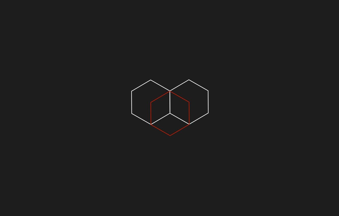 Wallpaper Red, Minimalism, Grey, Black, Cube, Minimal, Cub, Minimalistic, hexagn, Hexan image for desktop, section минимализм