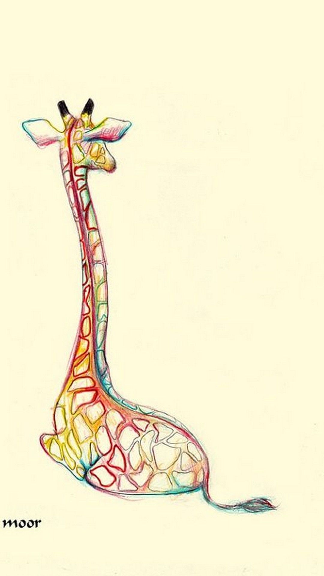 Cute Giraffe Wallpaper Art 3D iPhone Wallpaper