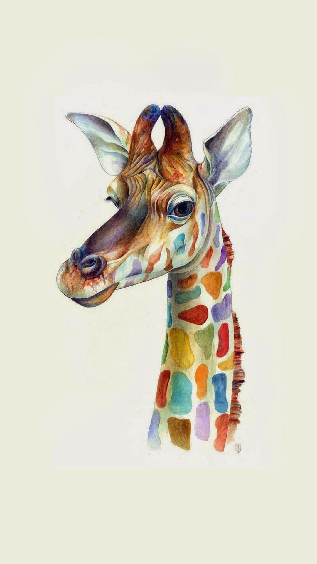 Cute Giraffe Head Wallpaper 3D iPhone Wallpaper