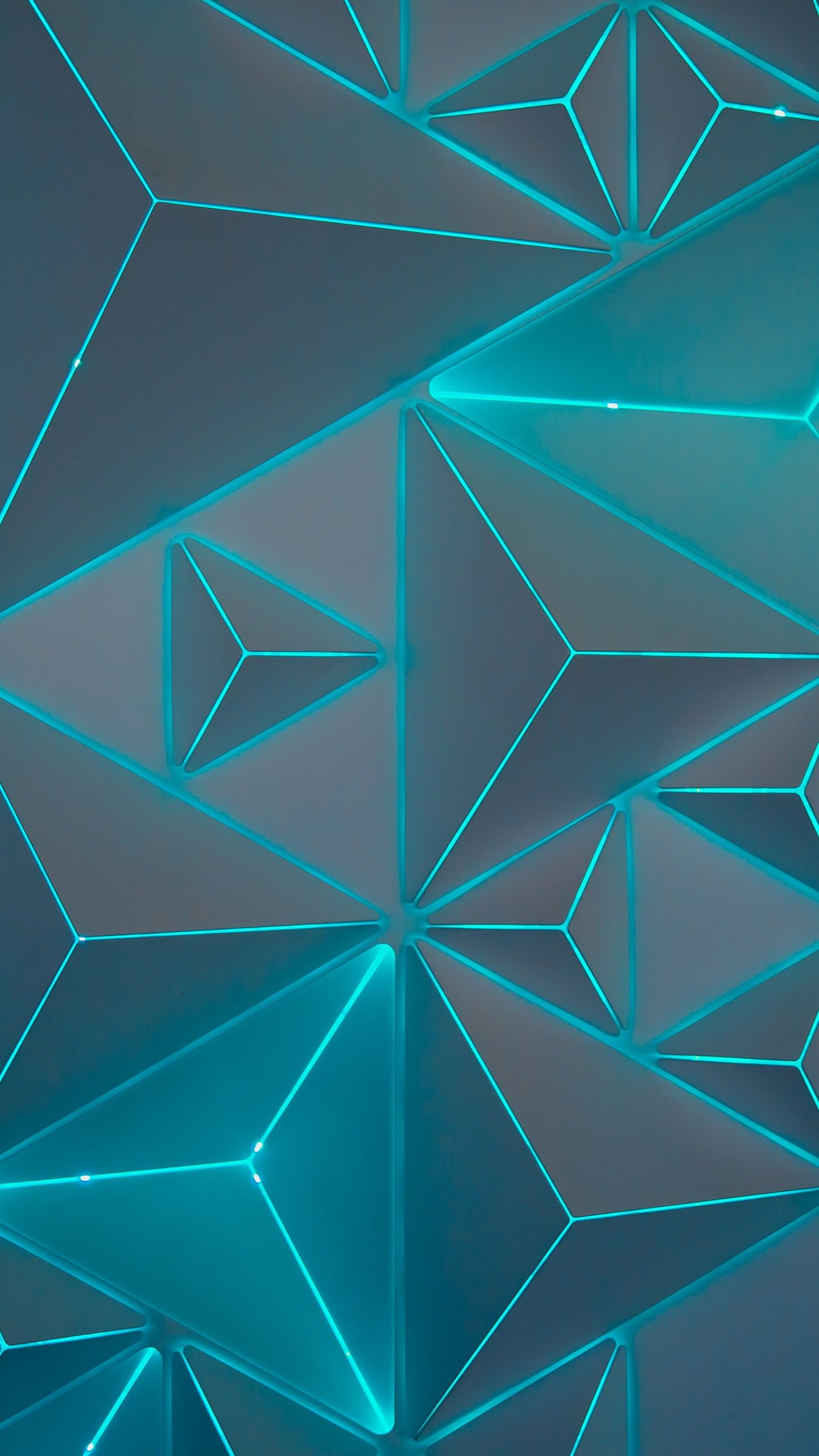 Wallpaper Triangles, Neon, Turquoise, Teal, Geometric, Pattern, 5K