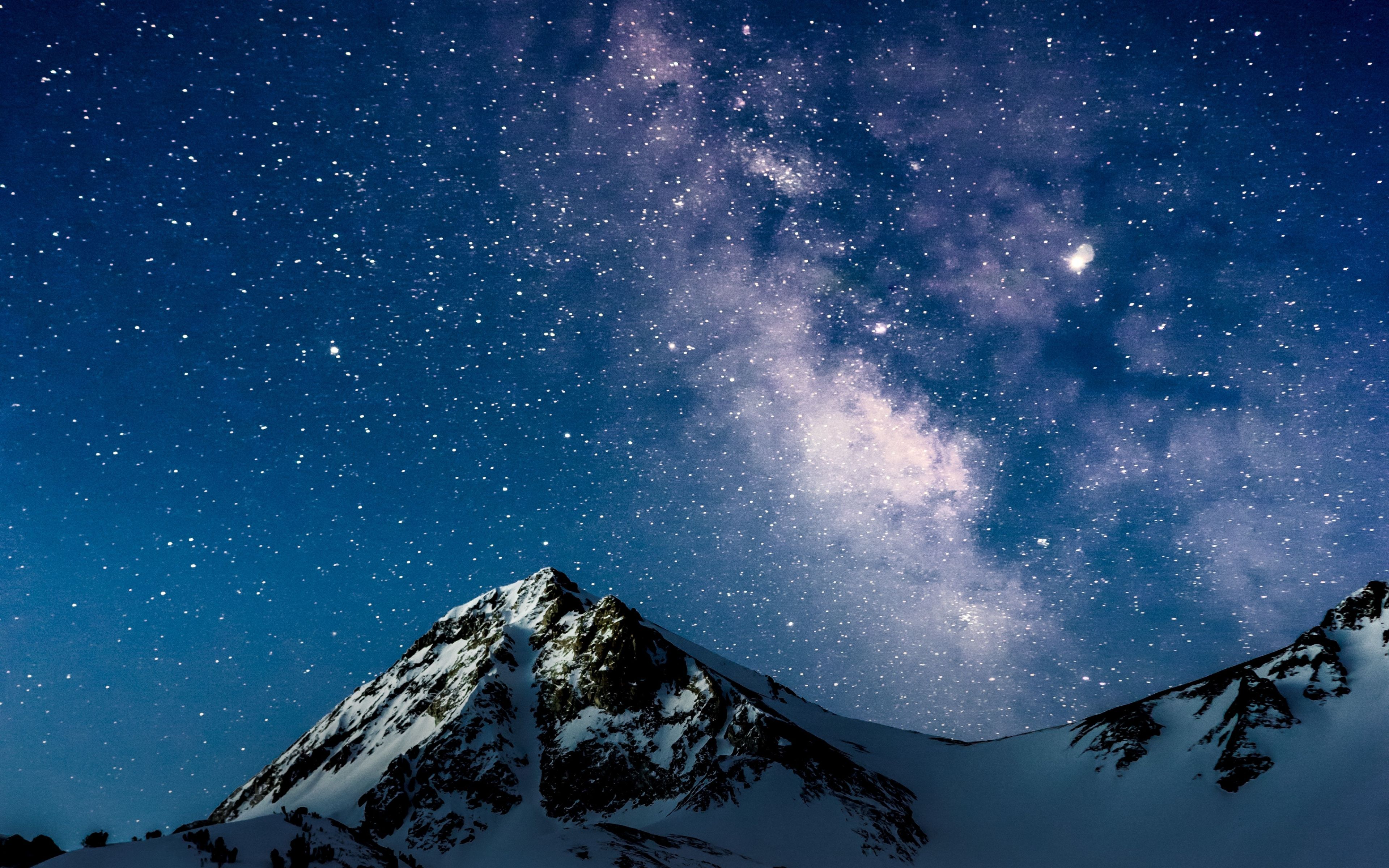 Download Starry night, outdoor, mountains, landscape wallpaper