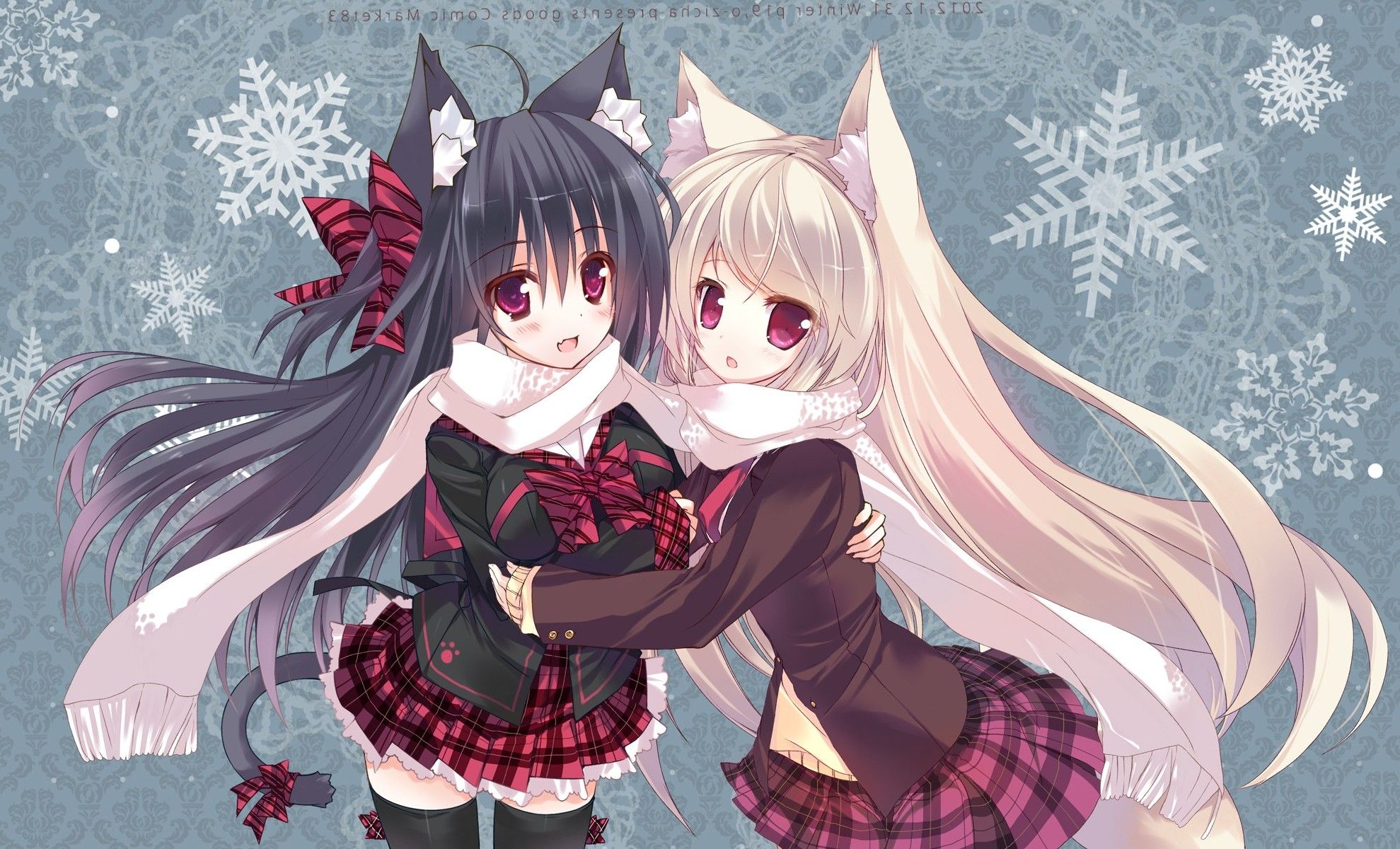 anime, Anime Girls, Cat Girl, Scarf, Animal Ears, Nekomimi, Original Characters Wallpaper HD / Desktop and Mobile Background