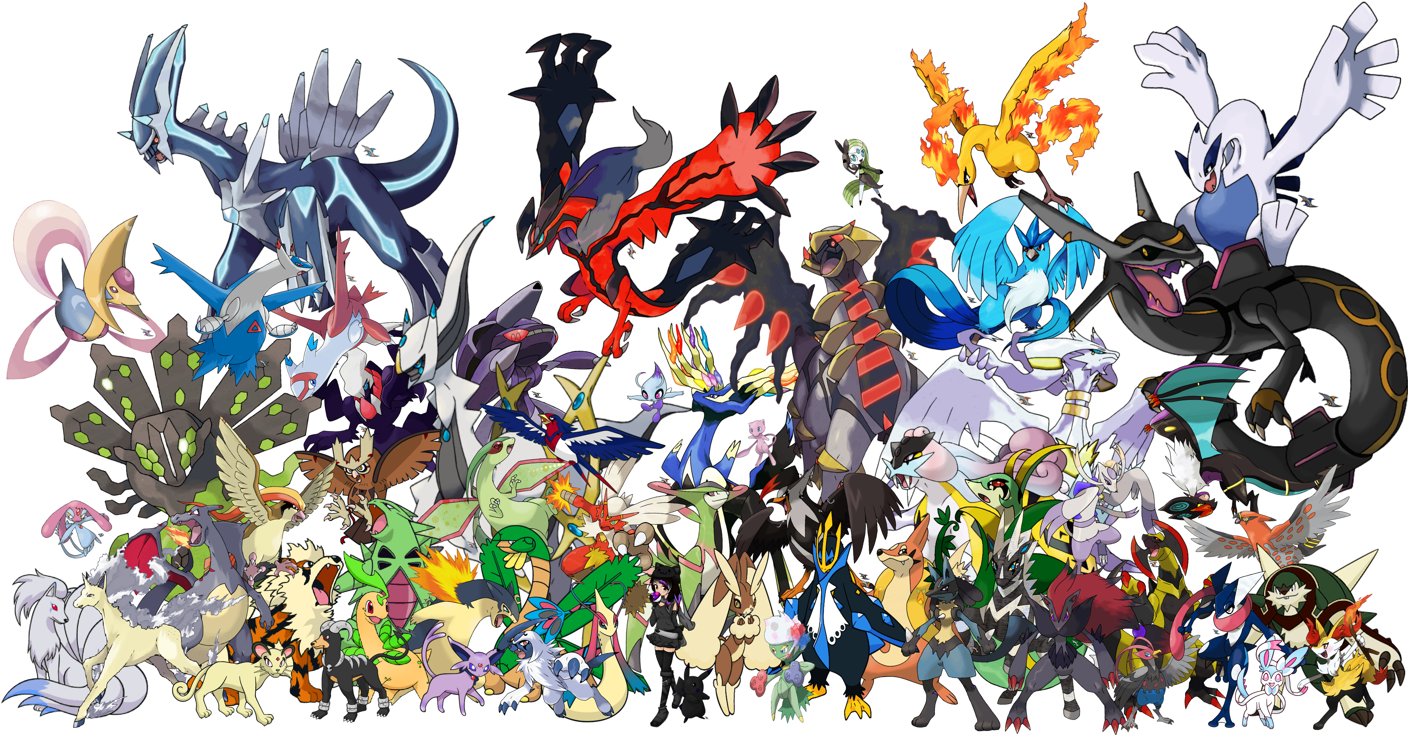 all legendary pokemon in one picture wallpaper