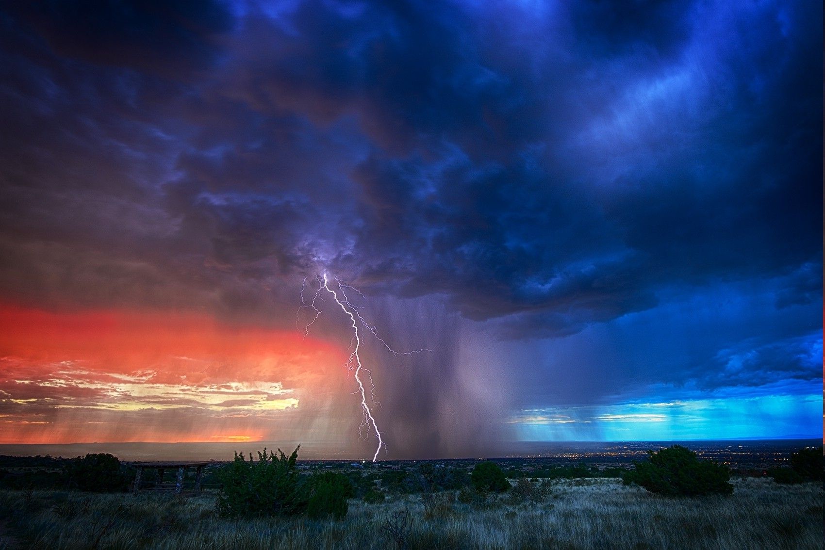 nature, Landscape, Lightning, Rain, Clouds Wallpaper HD / Desktop