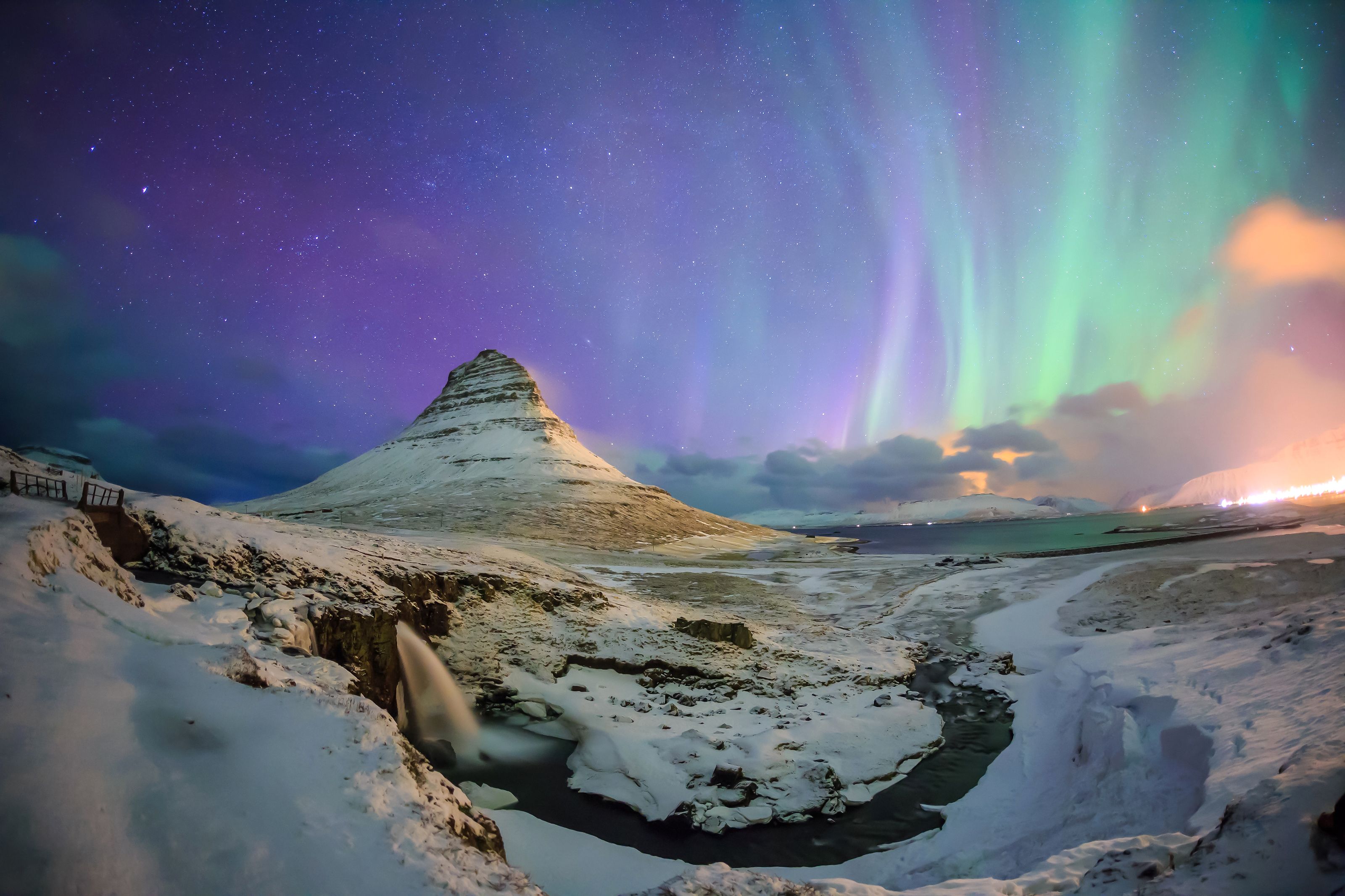 Wallpaper Northern Lights, Aurora Borealis, Nature