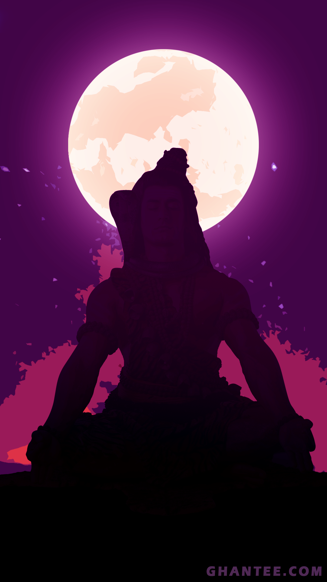 lord Shiva meditating phone wallpaperx1080