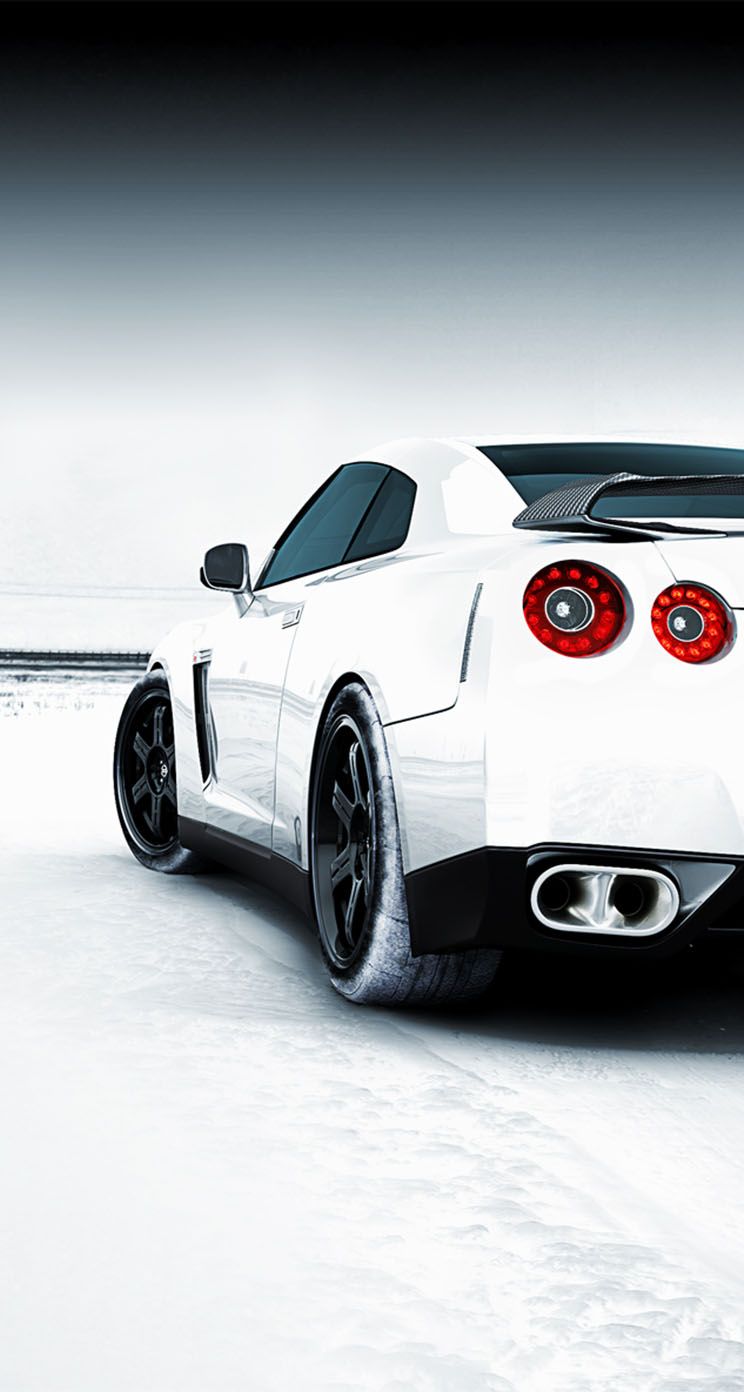 The iPhone Wallpaper Nissan GTR Snowy Field