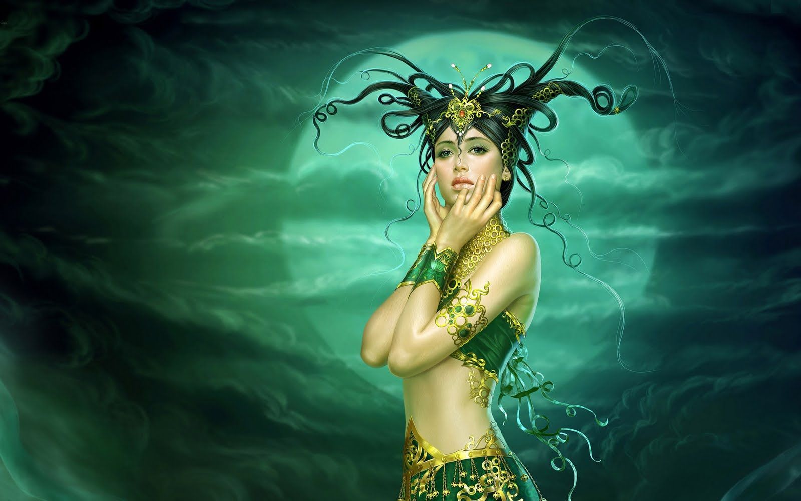 Fantasy girl Pc desktop HD paintings, wallpaper 1440x900 Desktop
