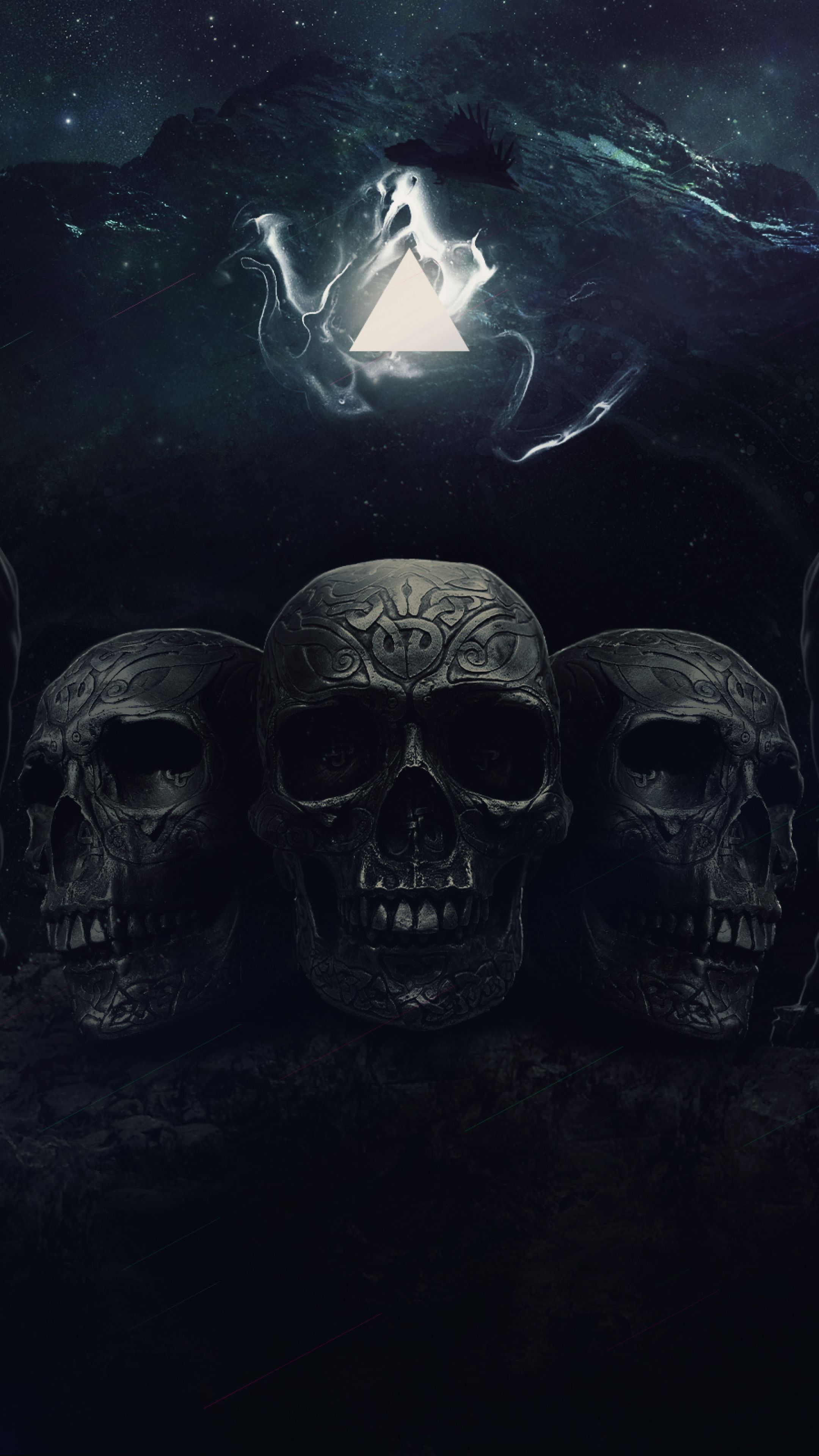 Scary Skulls Sony Xperia X, XZ, Z5 Premium Wallpaper, HD