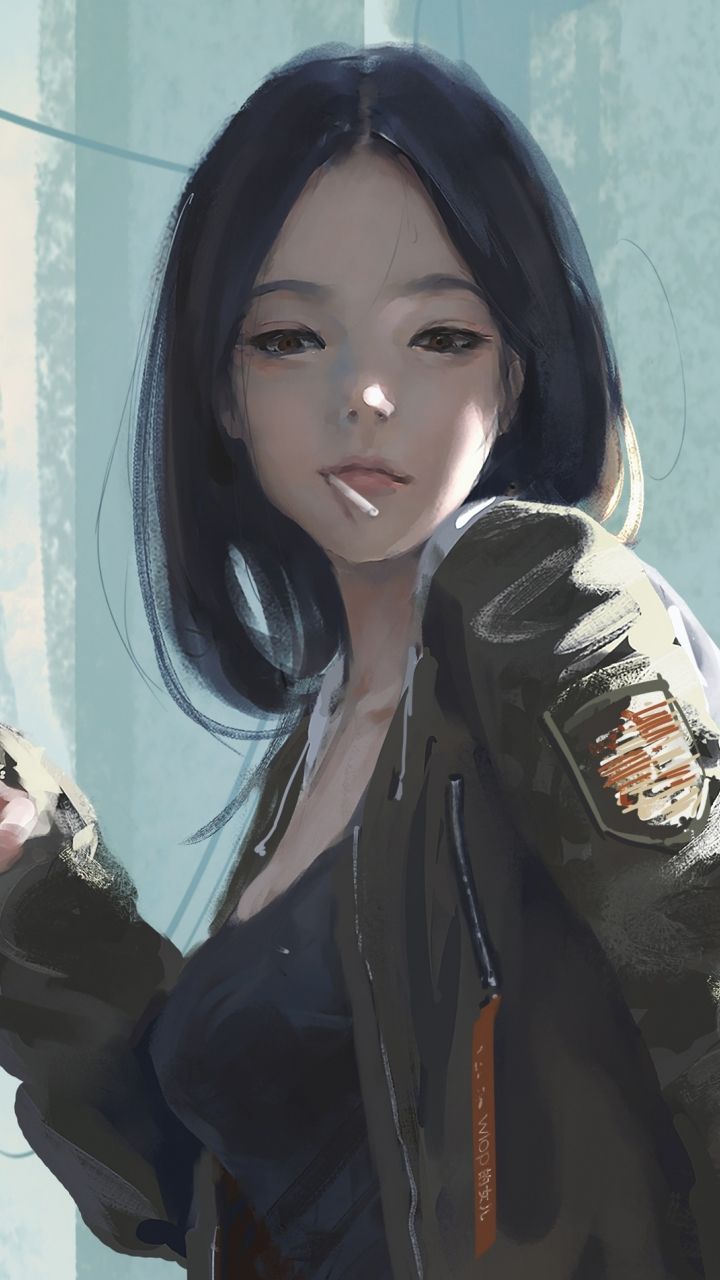 Urban, Asian girl, artwork, 720x1280