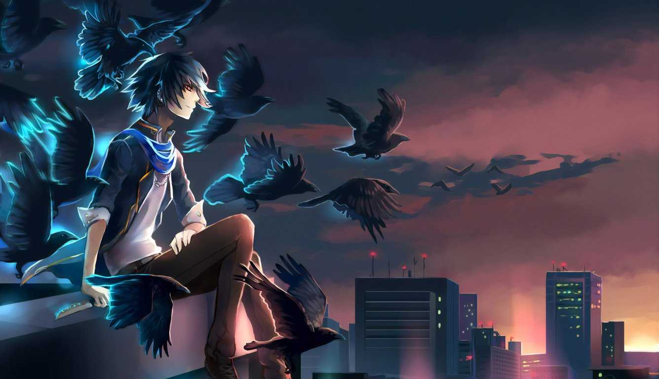 Night Lights Anime HD Wallpaper (1336x768)