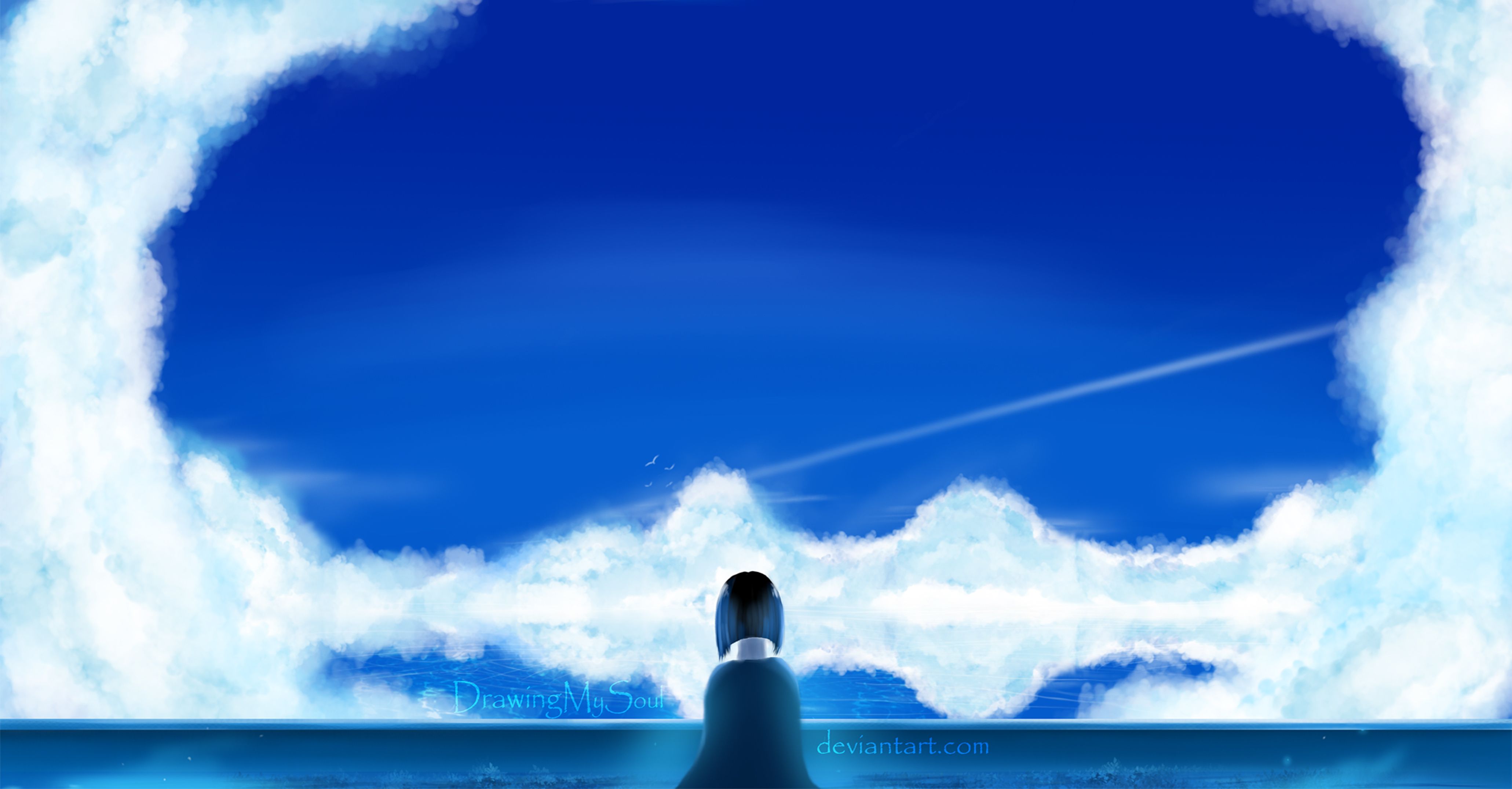 Private Space #anime #blue #summer #water #animewallpaper #background #blueandwhite #bluesky #clouds #di. Anime wallpaper iphone, Anime wallpaper, Eyes wallpaper