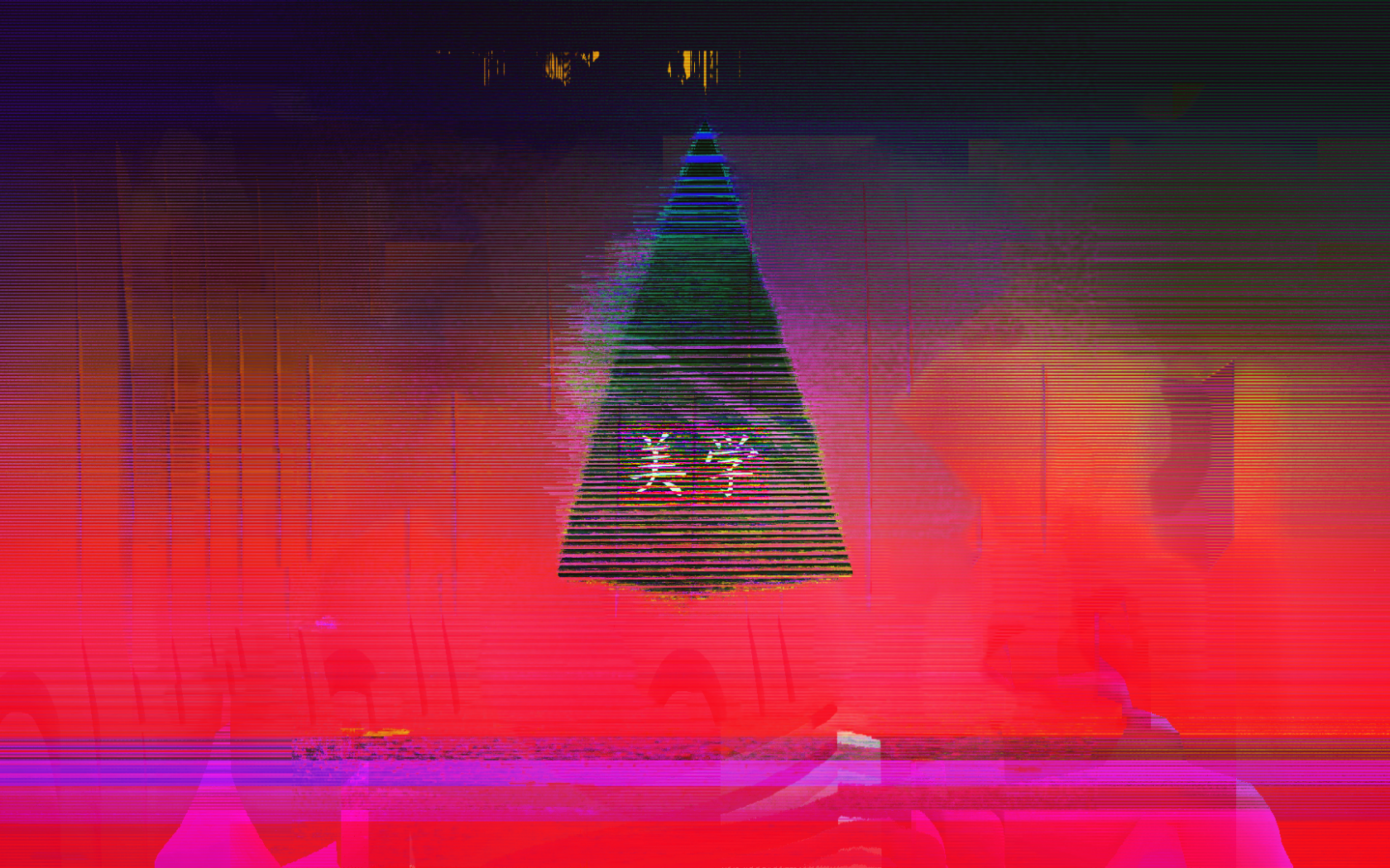 Free download Glitch Neon Aesthetic Japan Triangle Abstract