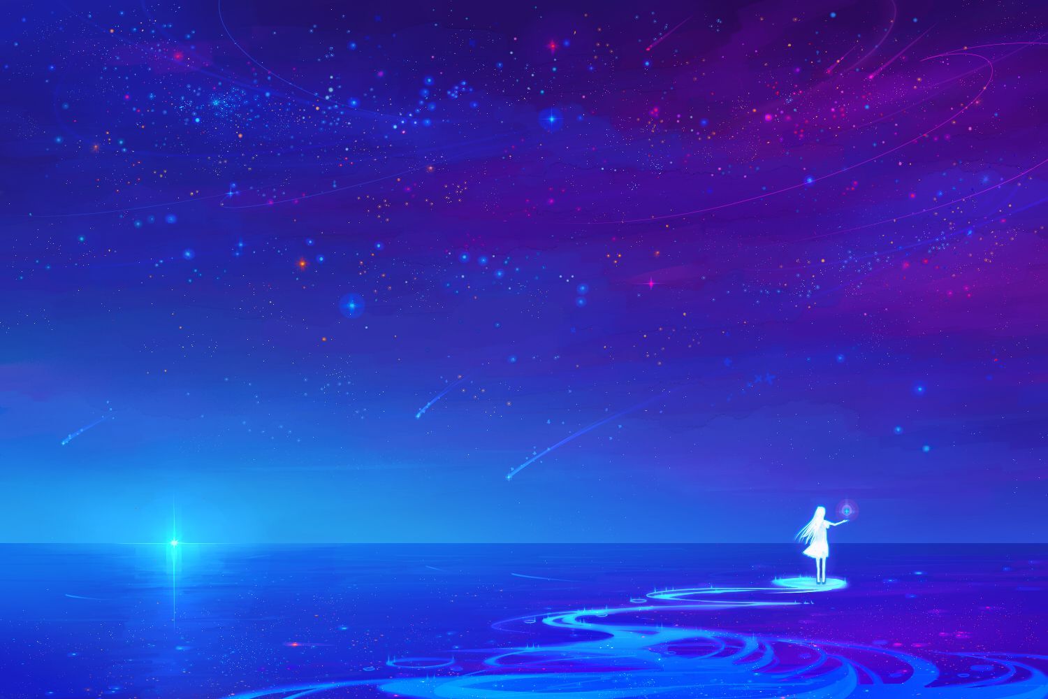 Free download Anime Night Sky wallpaper Virtual reality [1500x1000] for your Desktop, Mobile & Tablet. Explore Anime Sky Wallpaper. Anime Sky Wallpaper, Sky Wallpaper, Sky Background