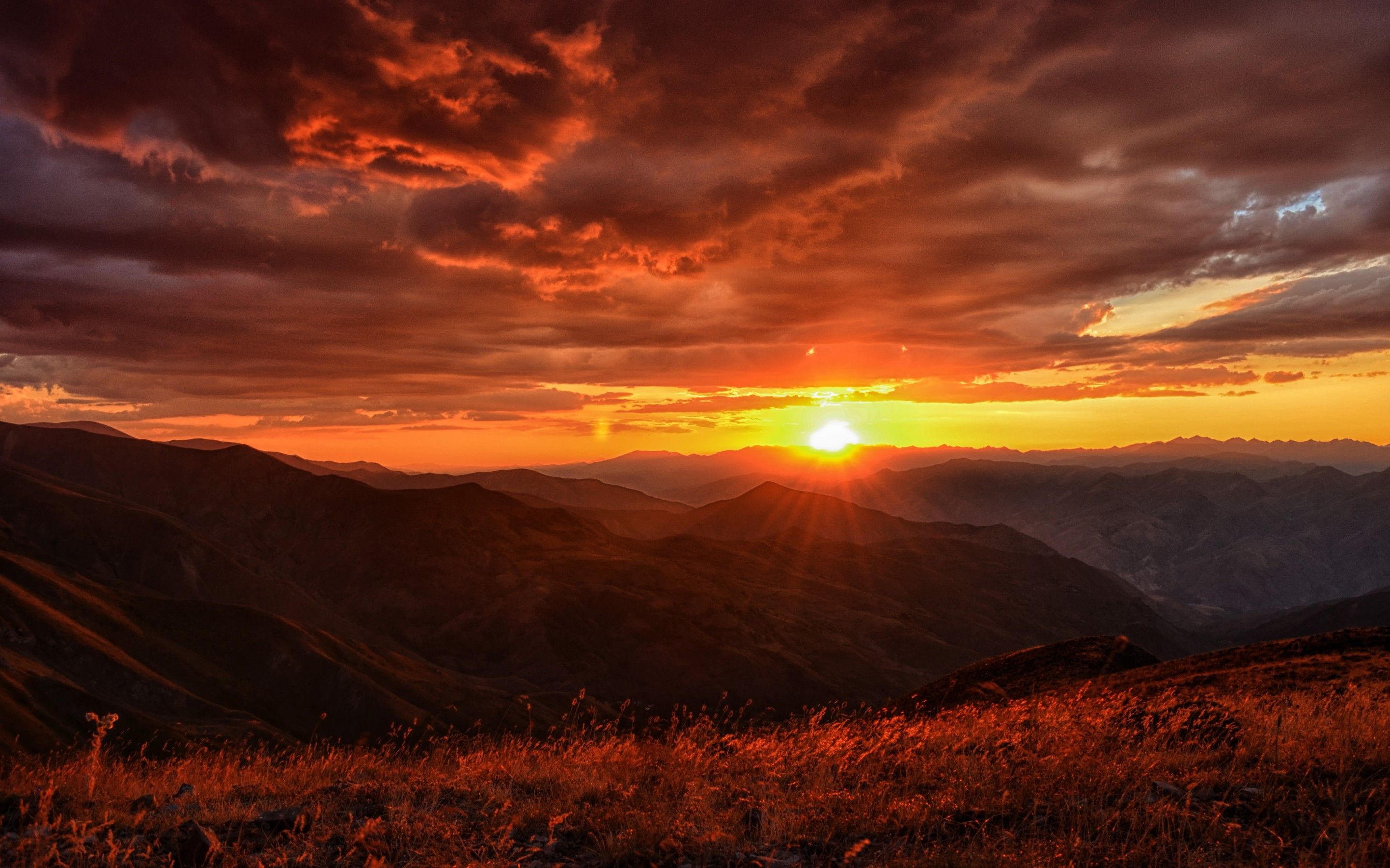 Sunset Landscape Mountains Clouds 4k Macbook Pro Retina