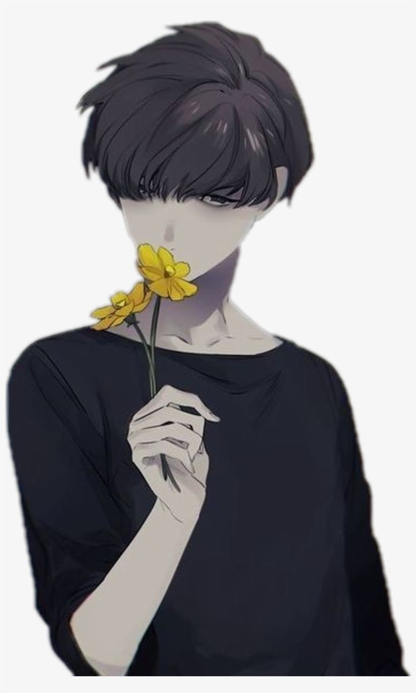 anime #animeboy #animeboy #flower #yellow #sad #boy