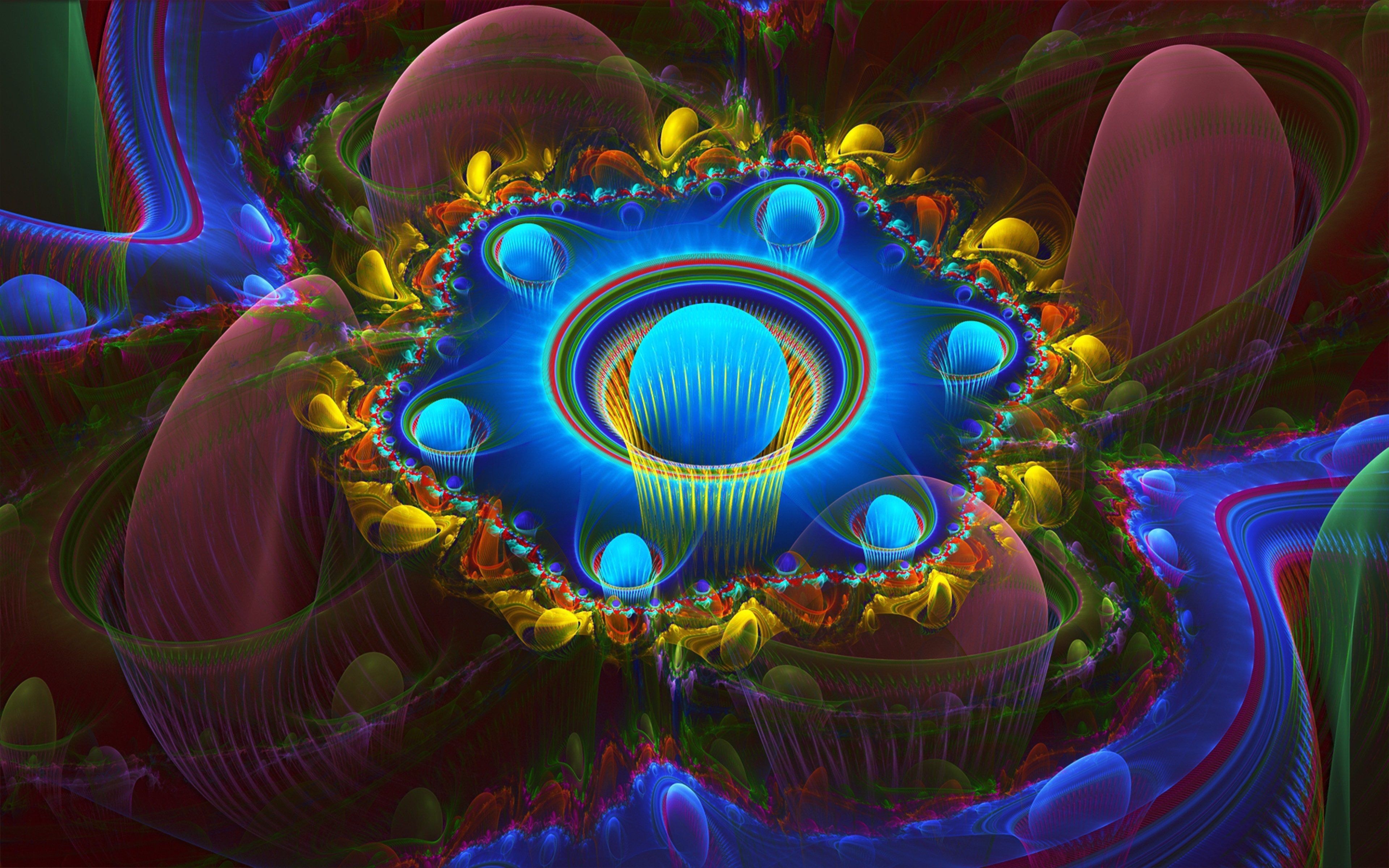 extremely colorful QHD and HD image of fractal art for your 2k