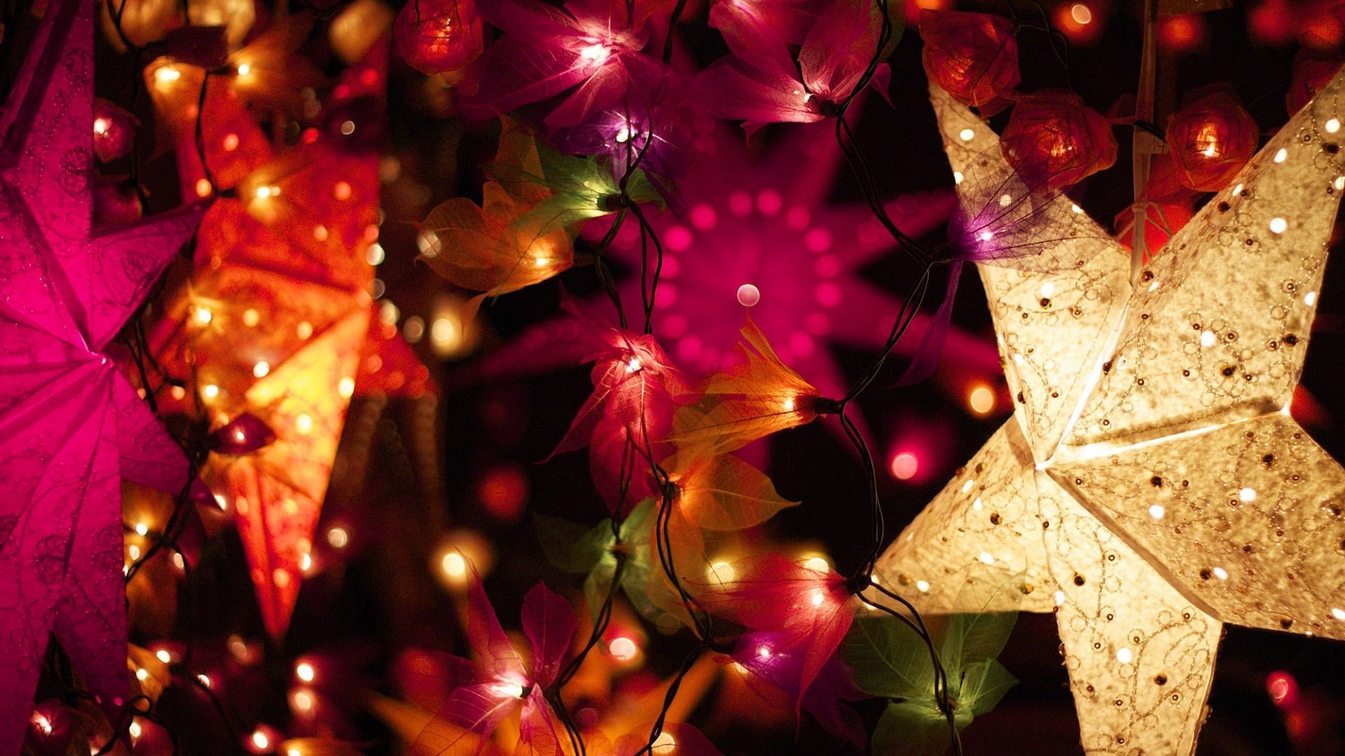 Download wallpaper New Year, garland, colorful, holidays, winter