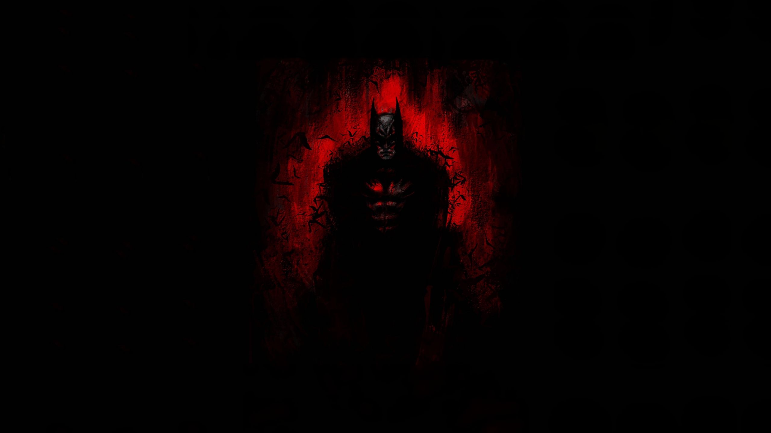 Download 2560x1440 wallpaper dark, artwork, batman, minimal, dc