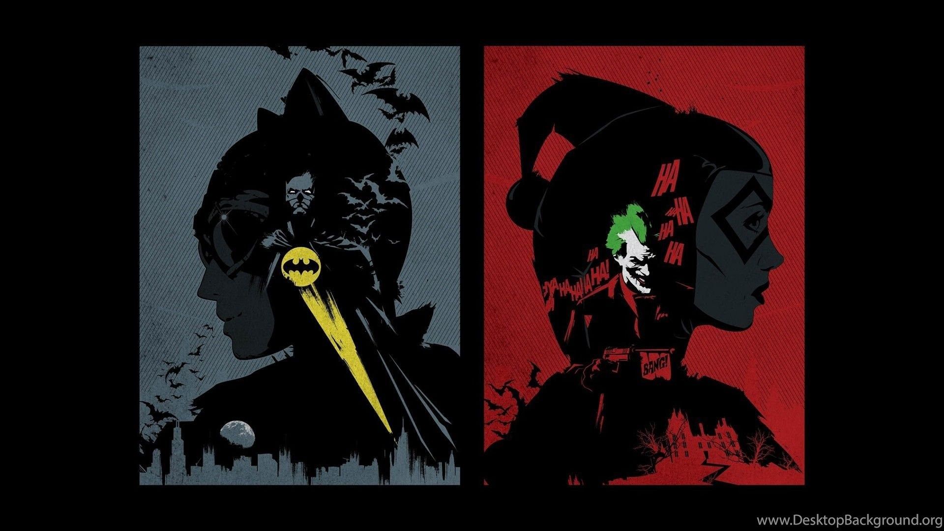 Batman DC Comics Comics The Joker Harley Quinn Catwoman Fan Art. Desktop Background