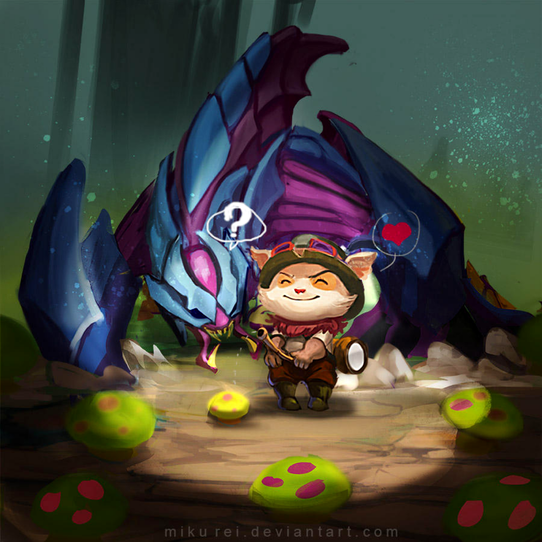 LOL, League Of Legends, Fan Art, Wallpaper, Campeões, Teemo e Rek