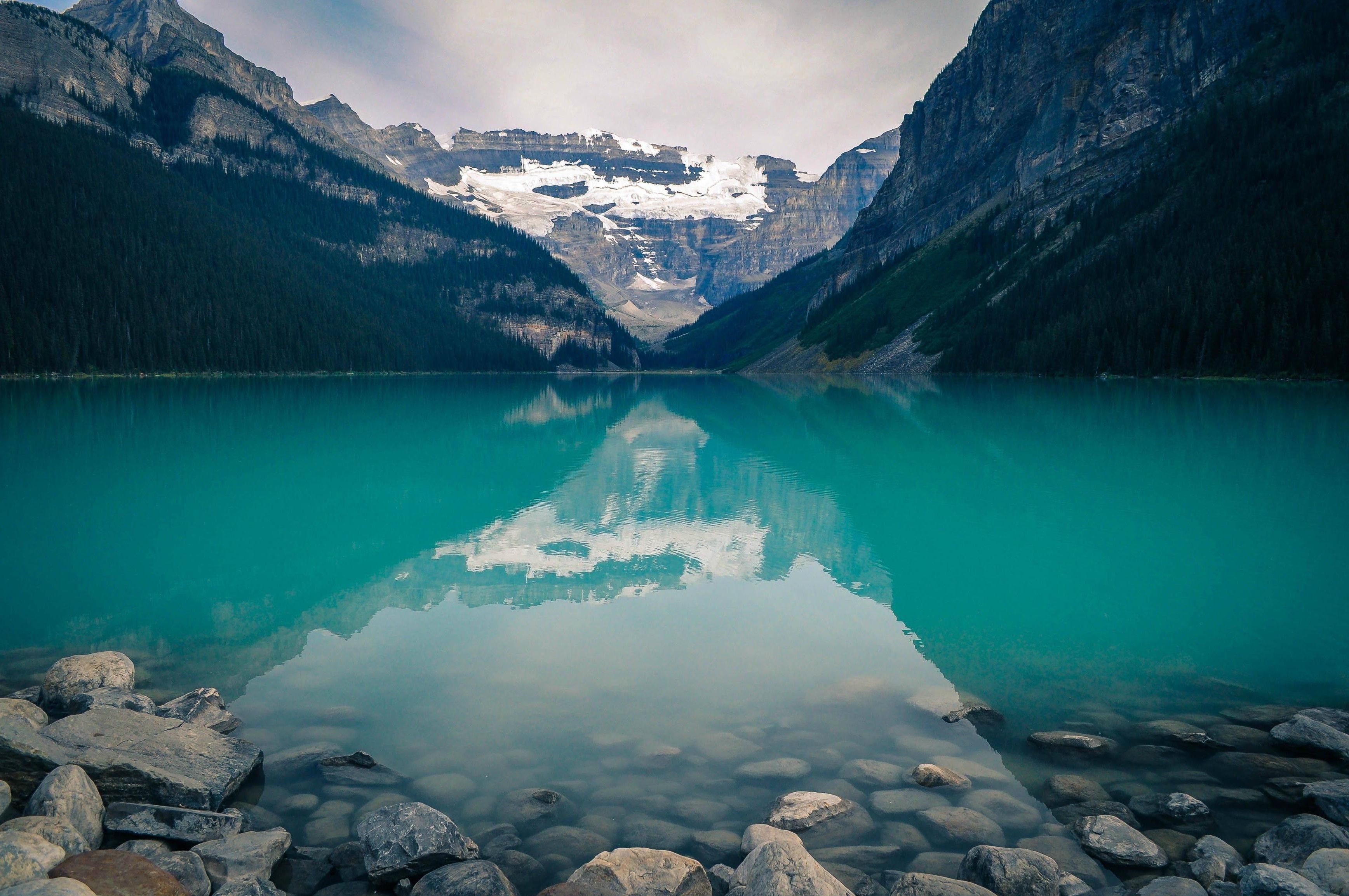 lake, Banff National Park, Alberta, Canada, Mountain, Reflection