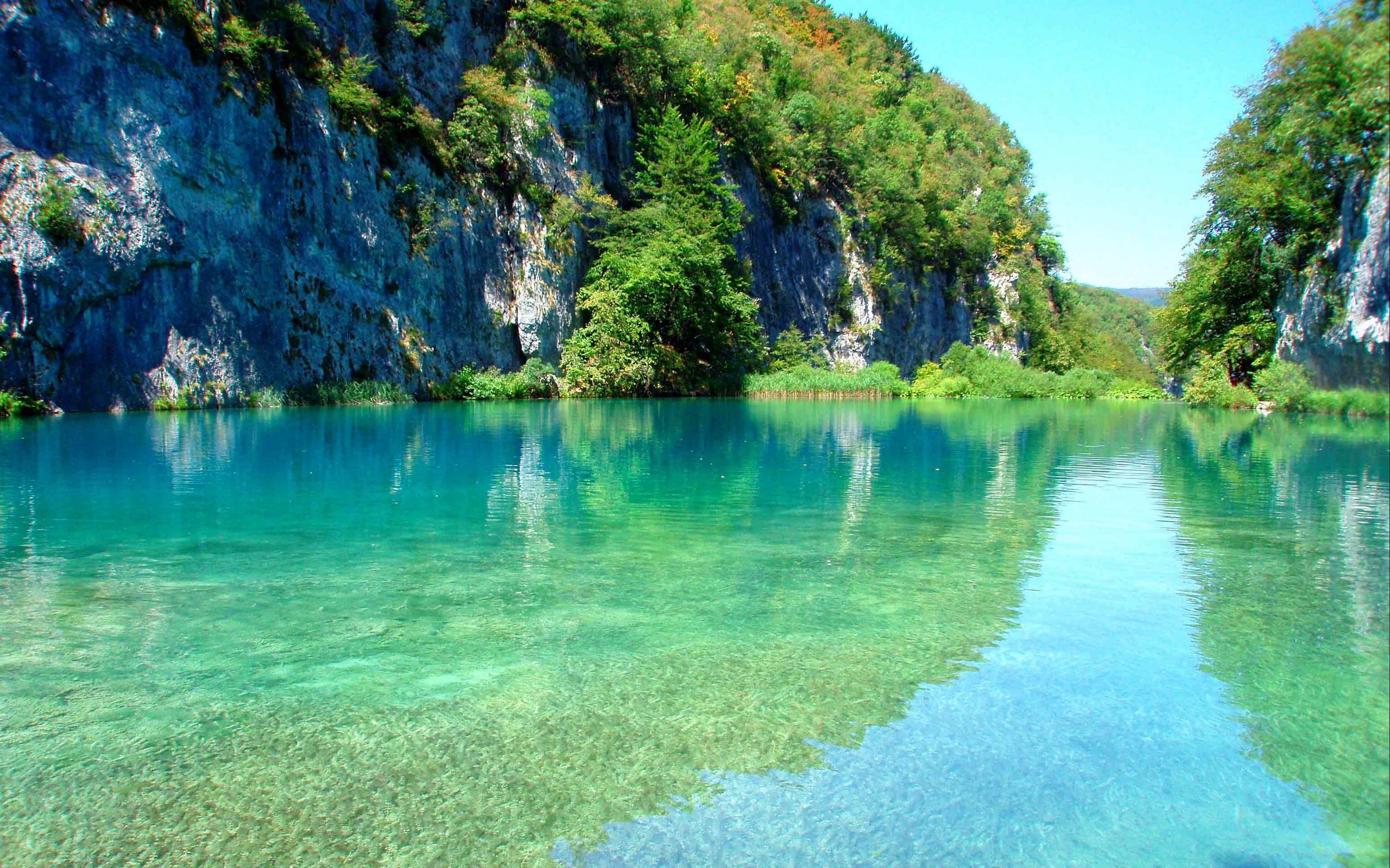 Download wallpaper 2560x1600 plitvice lakes, croatia, lake, park
