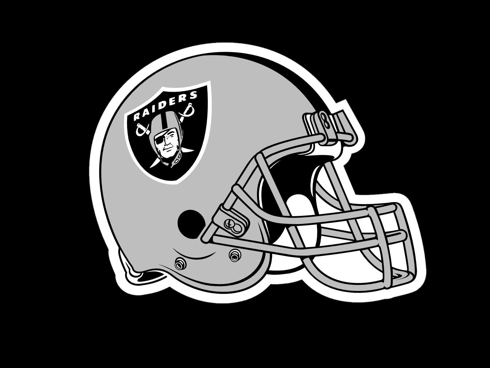Oakland Raiders Helmet Logo On Black Backgrounds 1600x1200 DESKTOP