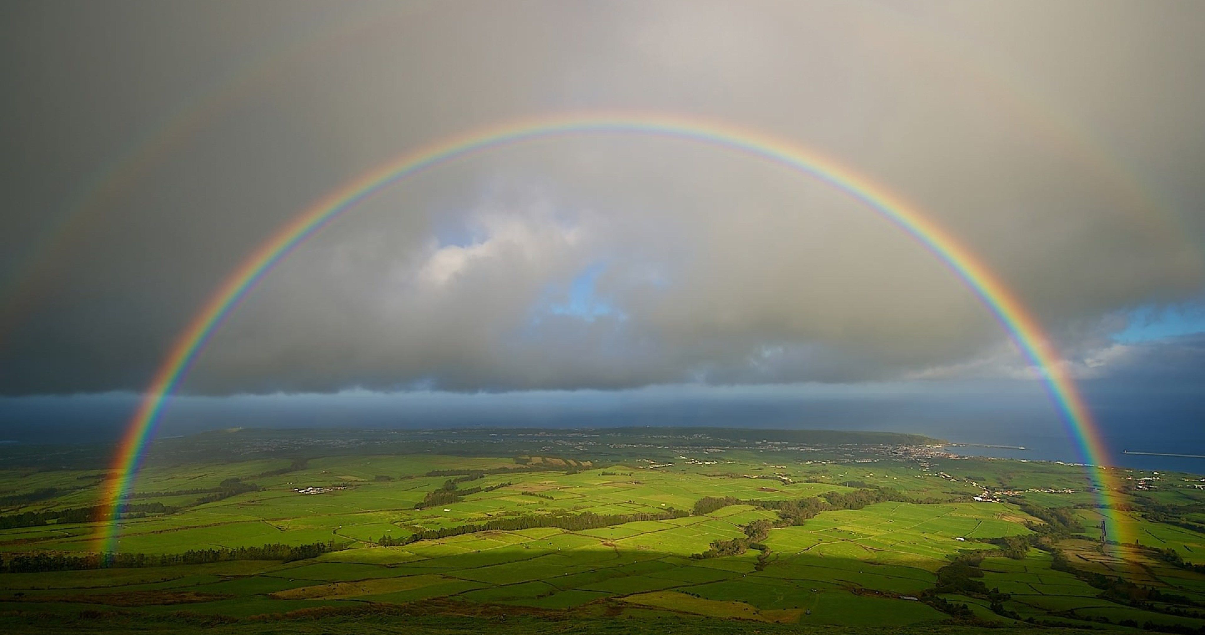 rainbow in clouds 4k ultra HD wallpaper. Sky image, Rainbow