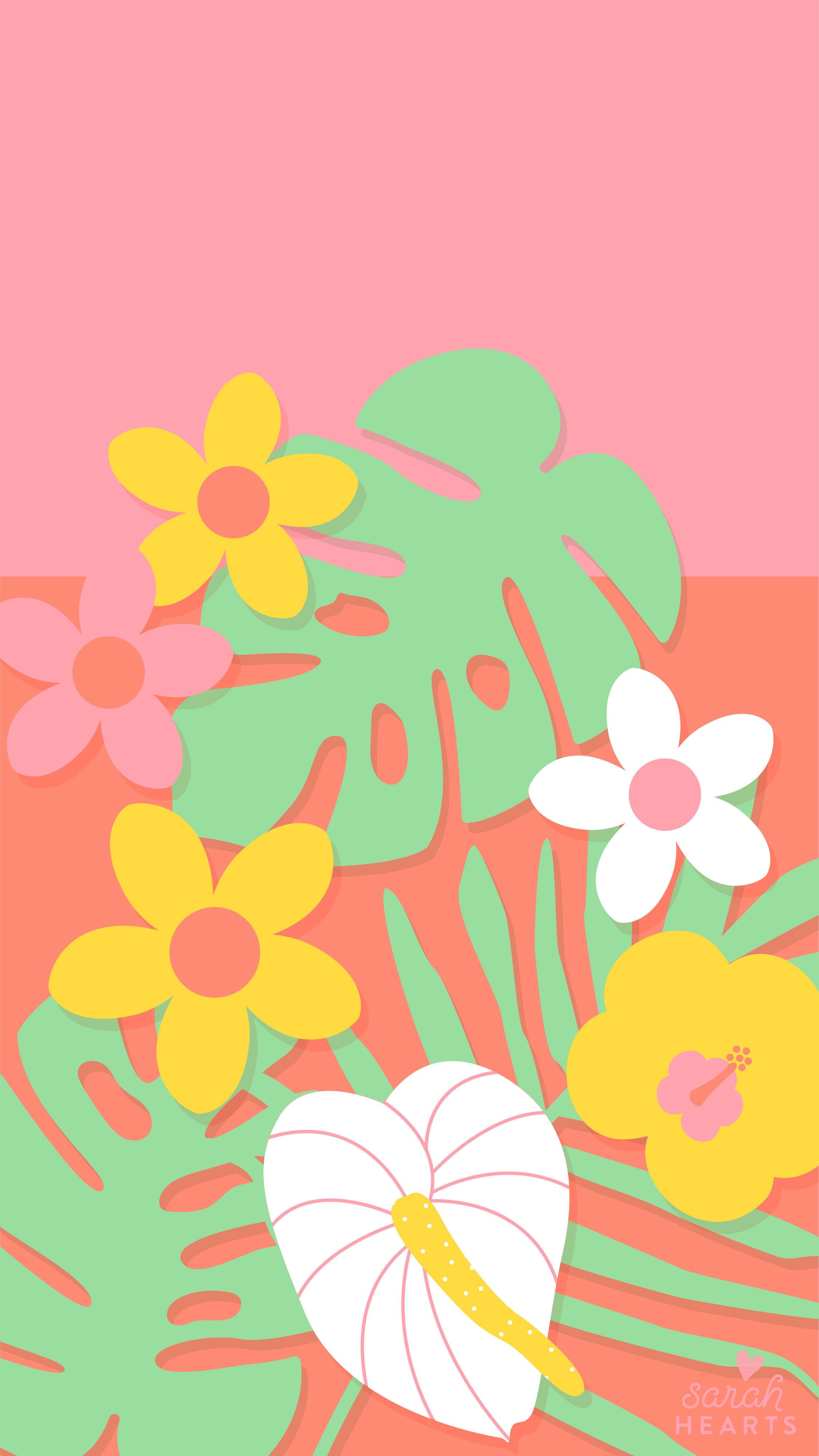 June 2018 Tropical Flowers Wallpaper