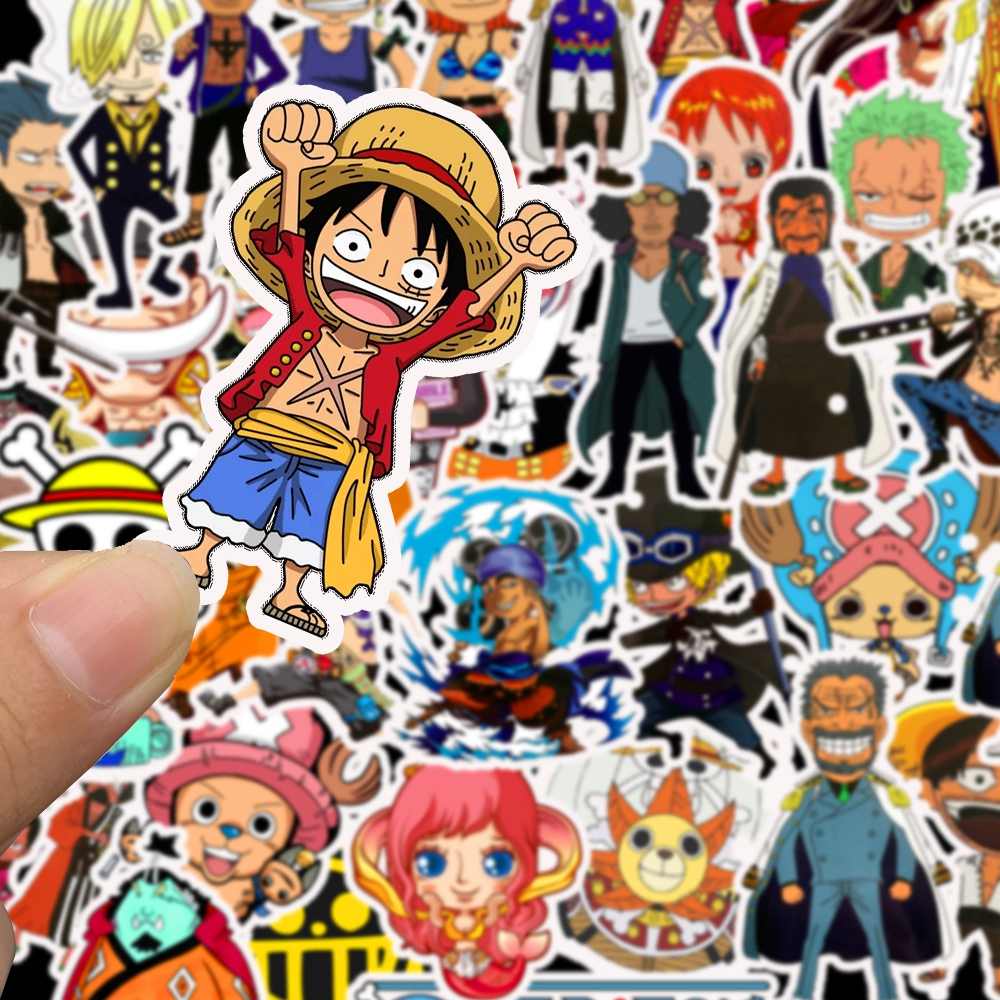 50Pcs Anime One Piece Luffy Stickers for Car Laptop PVC Backpack