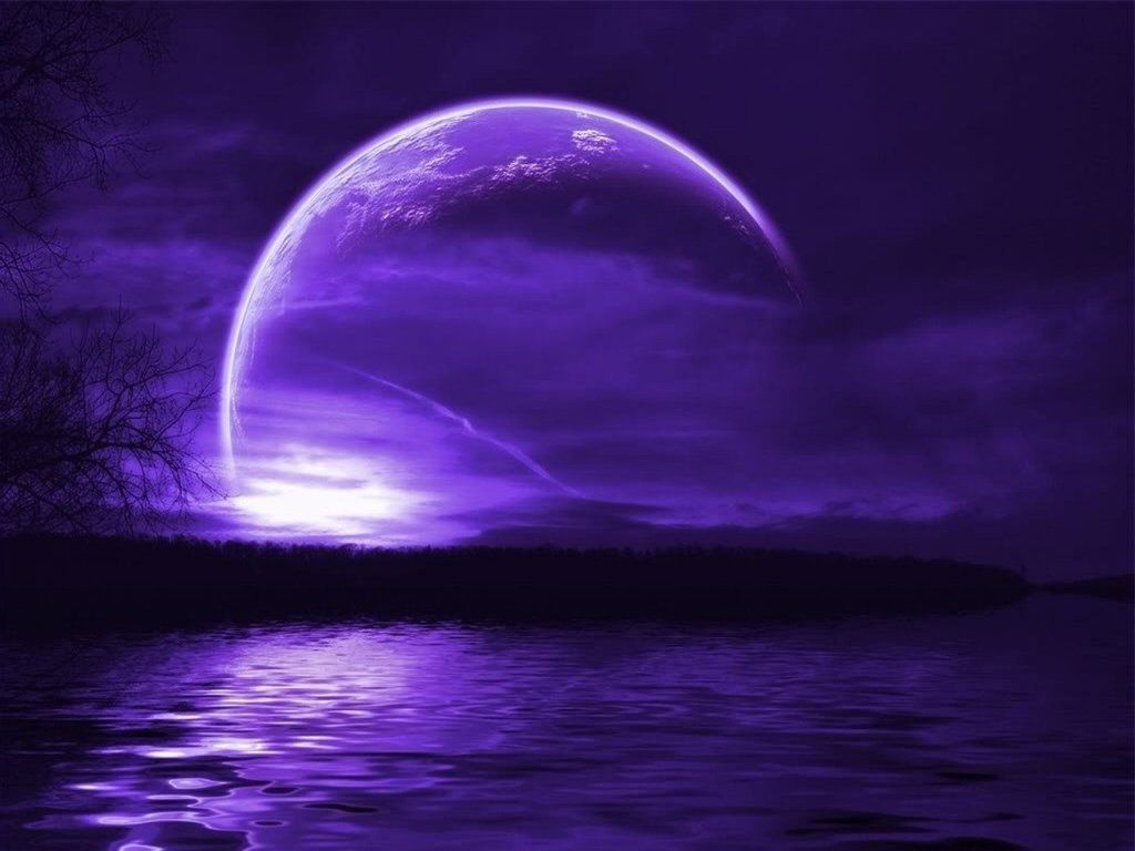 Beautiful Purple Moon Wallpaper