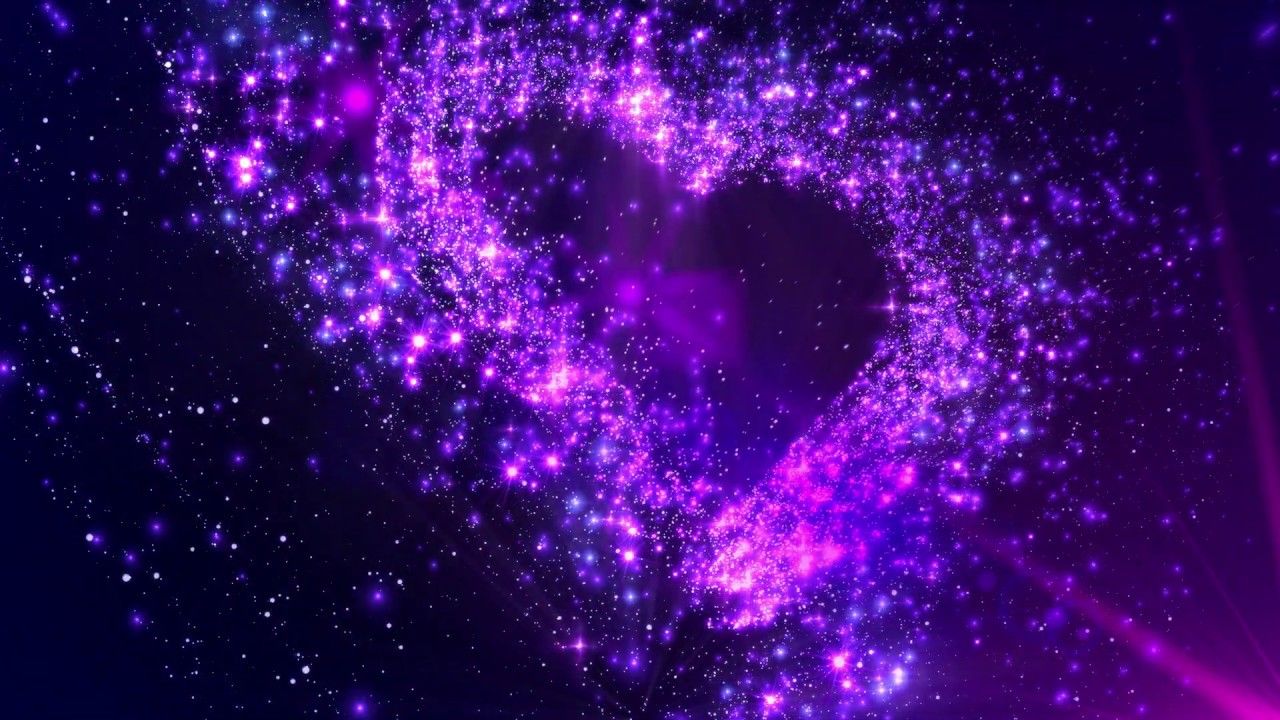 4K Purple Blue ❤ Glowing Heart ❤ 2160p Lovers Motion Background