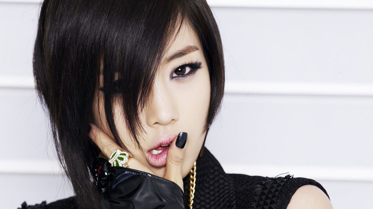 Women Short Hair Asians T Ara Eunjung Faces Black Hair Wallpaper